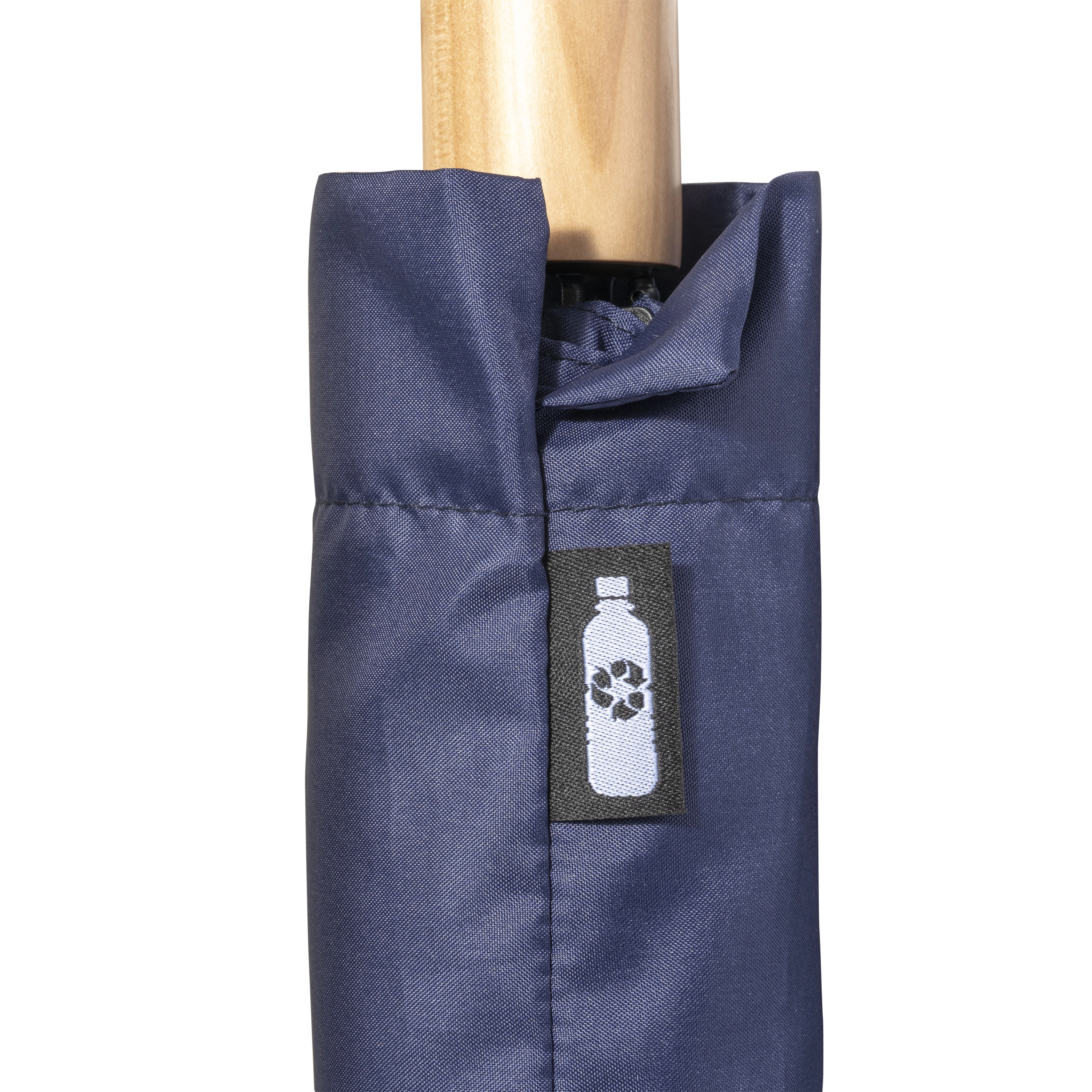 Immagine Mini ombrello manuale in R-PET con manico di legno