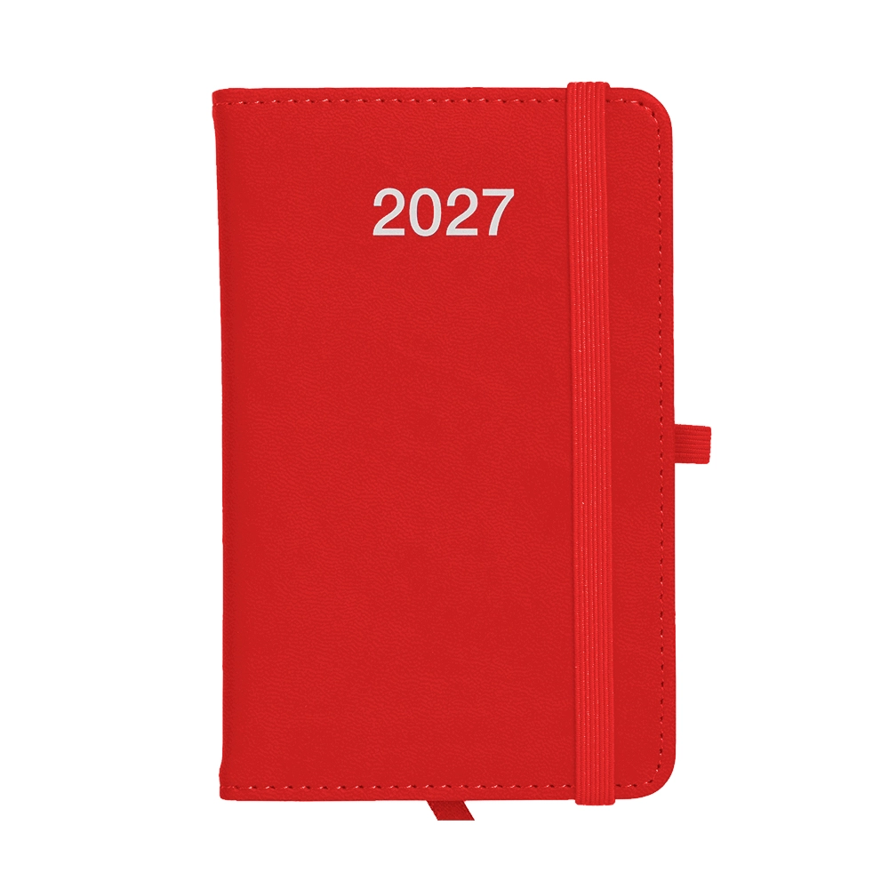 Immagine Agenda tascabile settimanale 2027, copertina rigida in PU termovirante con impuntura