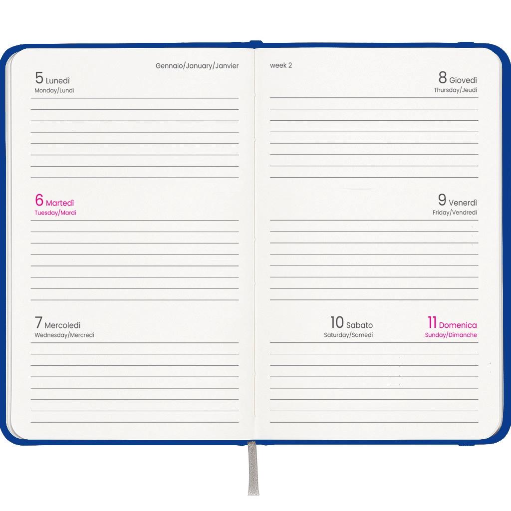 Immagine Agenda tascabile settimanale 2027, copertina rigida in cartoncino laminato