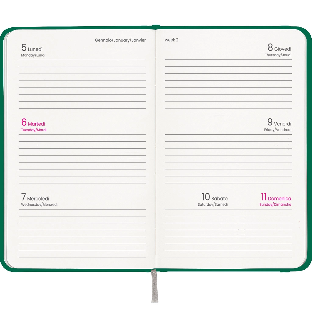 Immagine Agenda tascabile settimanale 2027, copertina rigida in cartoncino laminato