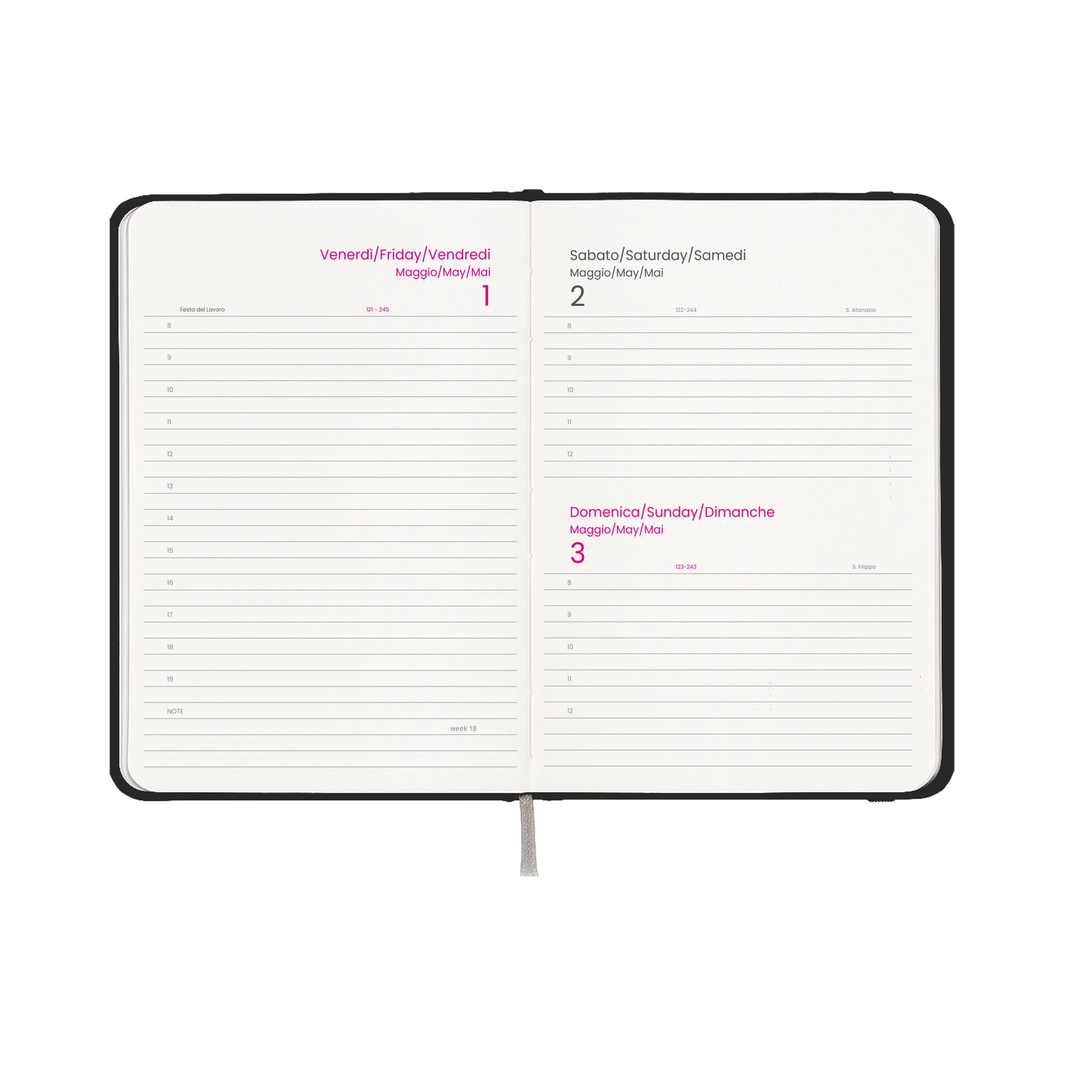 Immagine Agenda giornaliera 2027, copertina rigida in cartoncino laminato