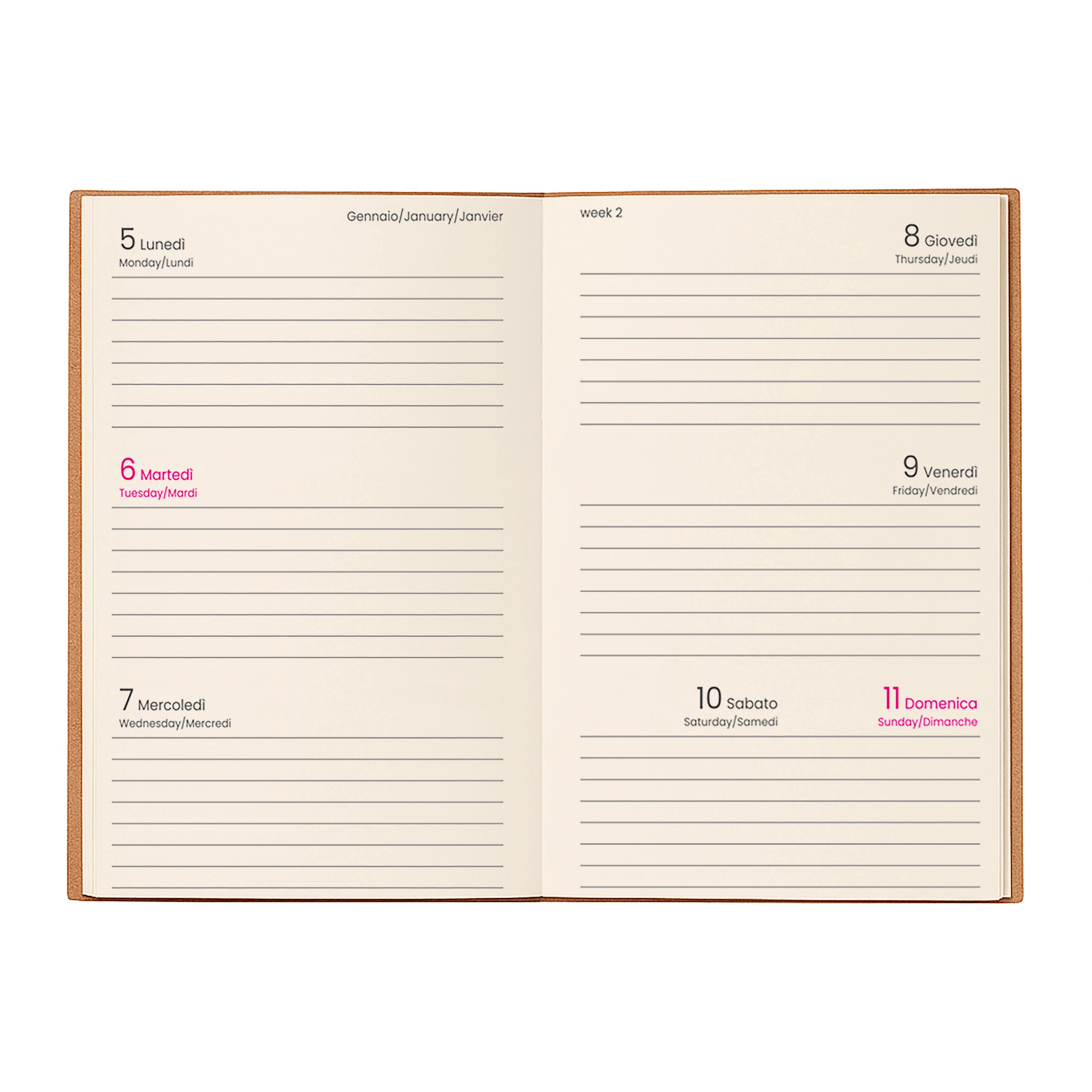 Immagine Agenda tascabile settimanale 2027 con copertina flessibile in cartoncino
