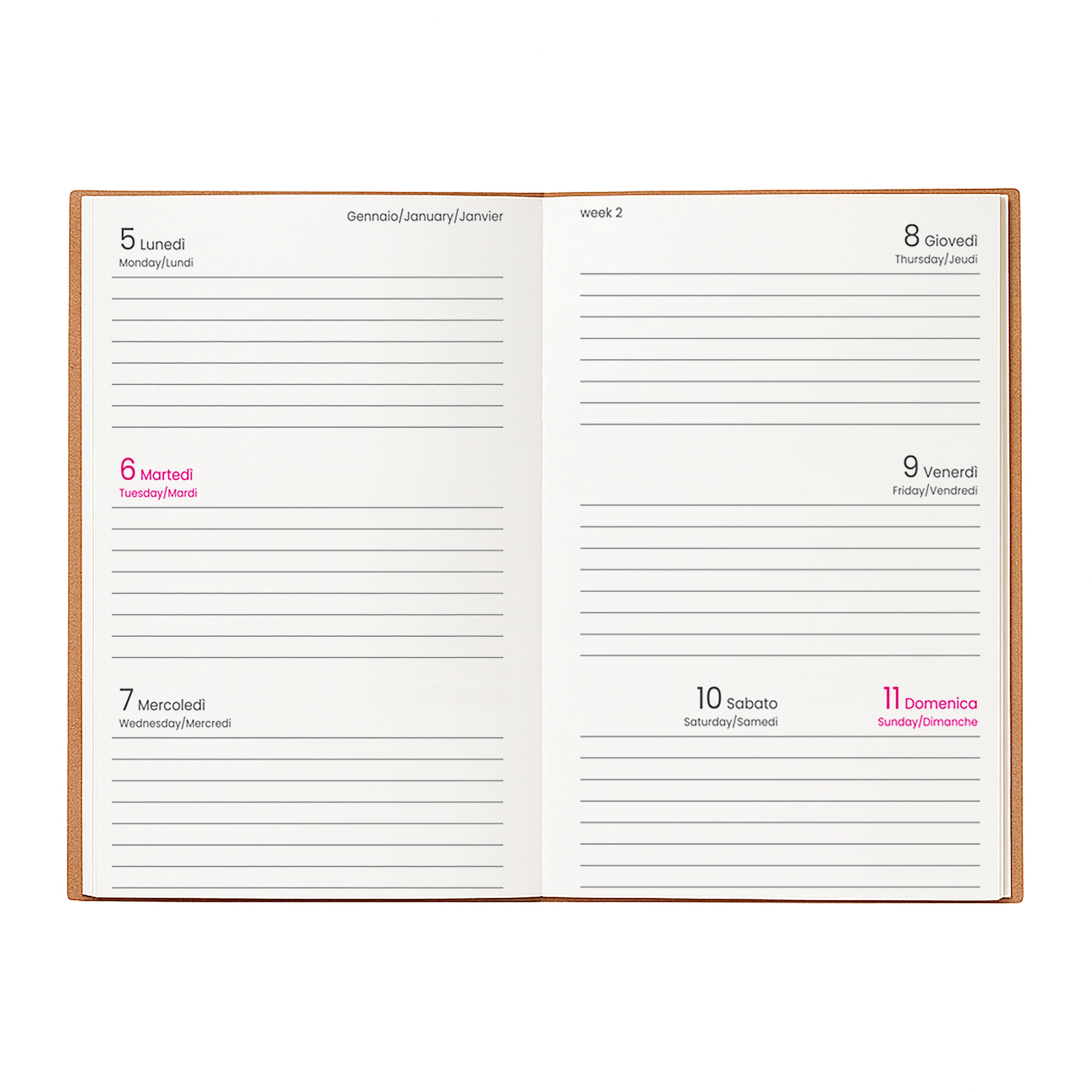 Immagine Agenda tascabile settimanale 2027 con copertina rigida in cartoncino