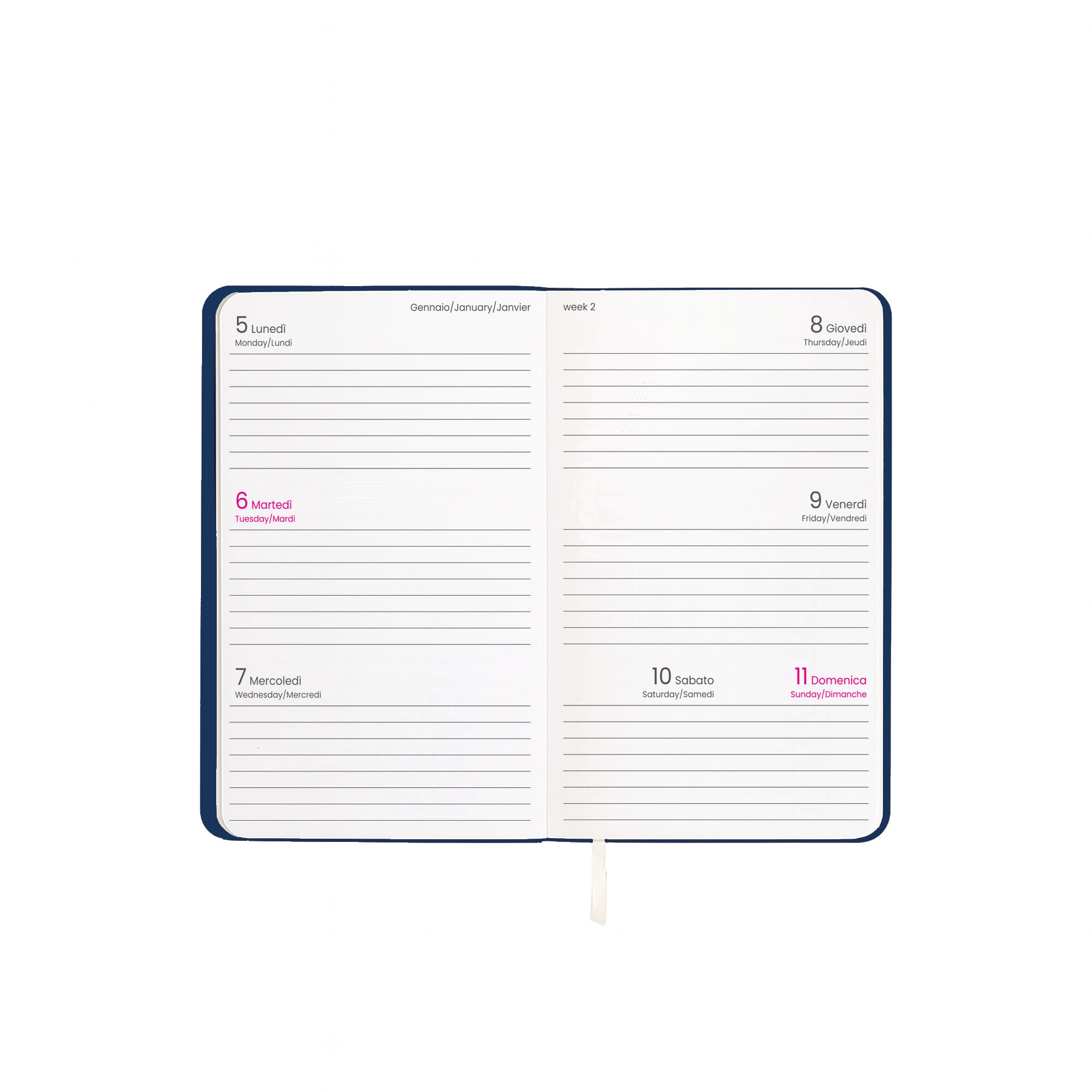 Immagine Agenda tascabile settimanale 2027 con copertina flessibile in PU termovirante