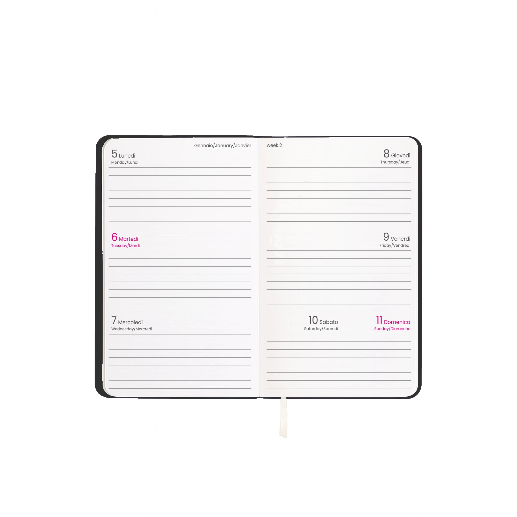 Immagine Agenda tascabile settimanale 2027 con copertina flessibile in PU termovirante