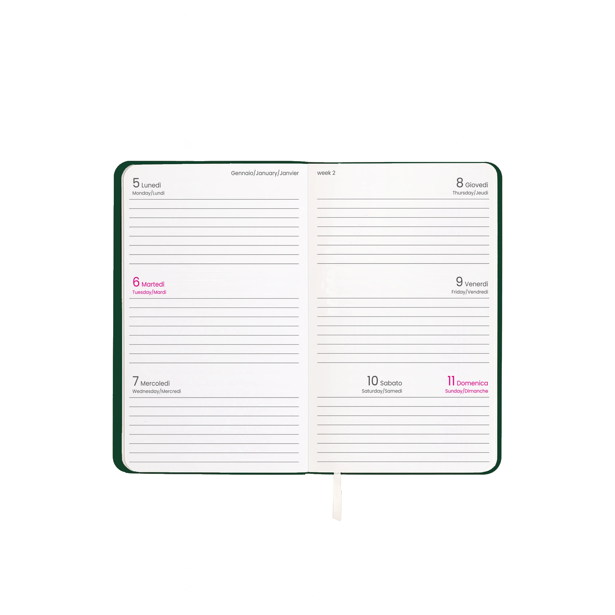Immagine Agenda tascabile settimanale 2027 con copertina flessibile in PU termovirante
