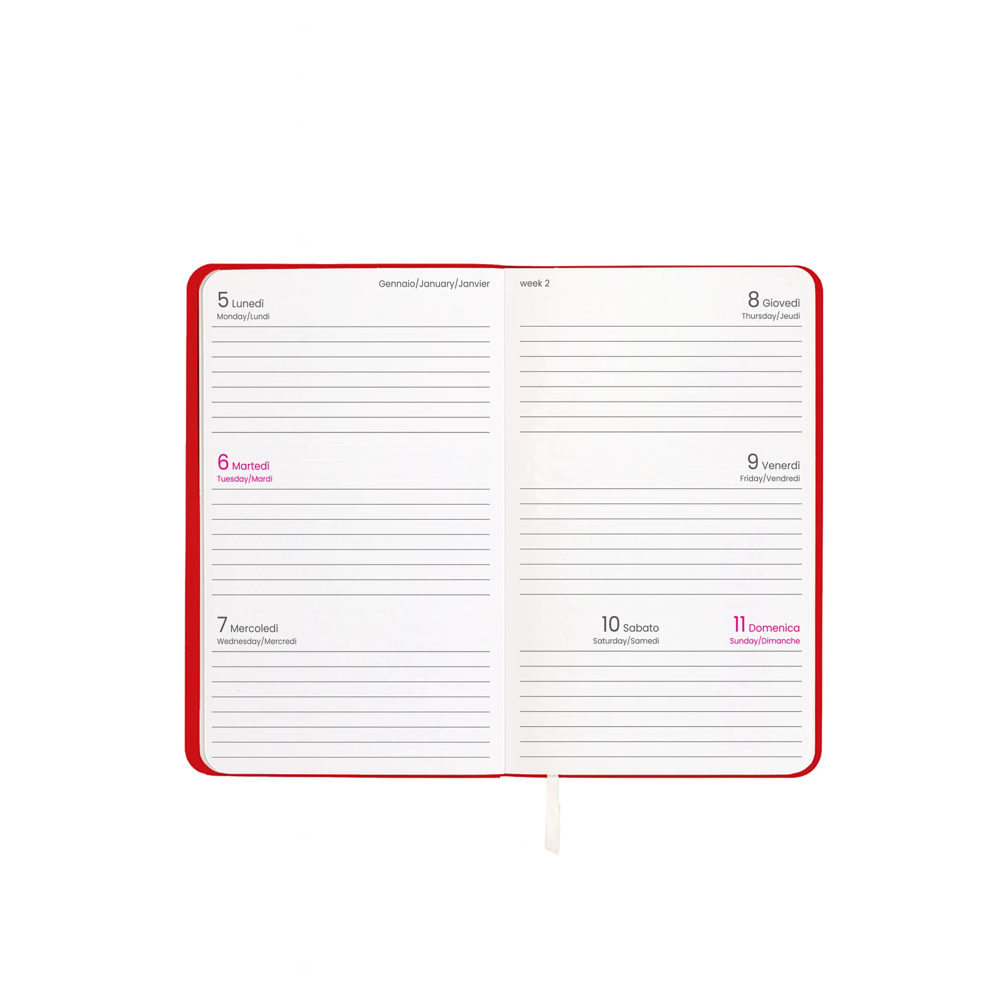 Immagine Agenda tascabile settimanale 2027 con copertina flessibile in PU termovirante