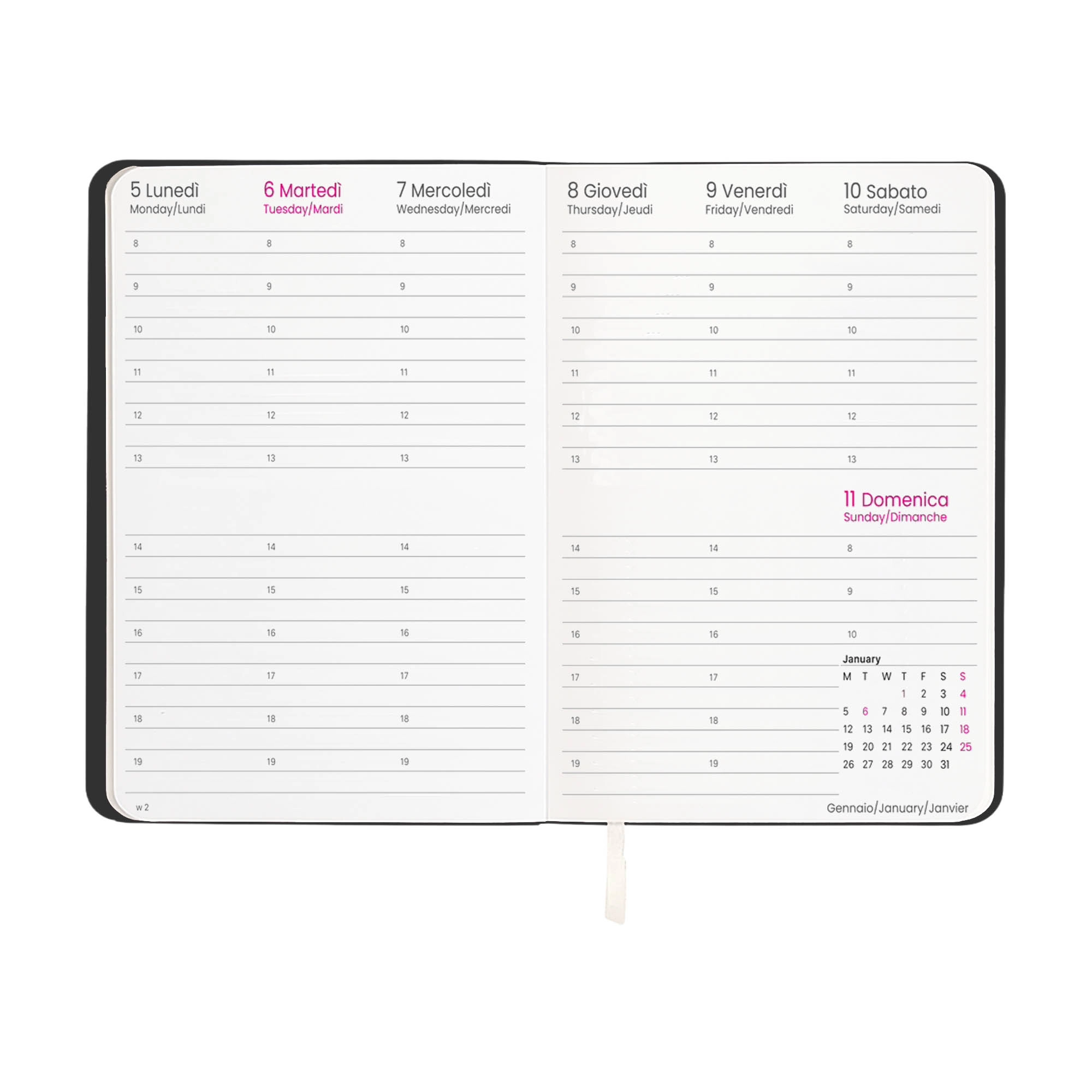 Immagine Agenda settimanale 2027 con copertina flessibile in PU termovirante