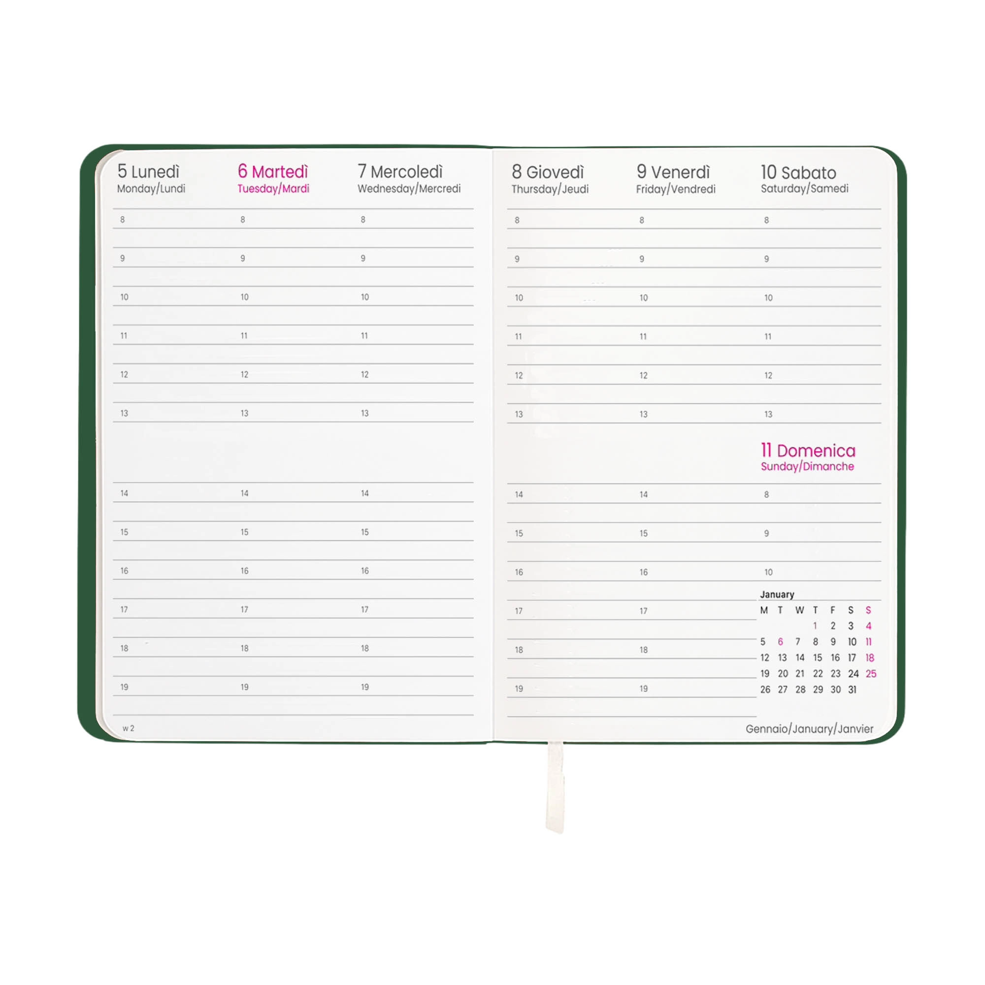 Immagine Agenda settimanale 2027 con copertina flessibile in PU termovirante