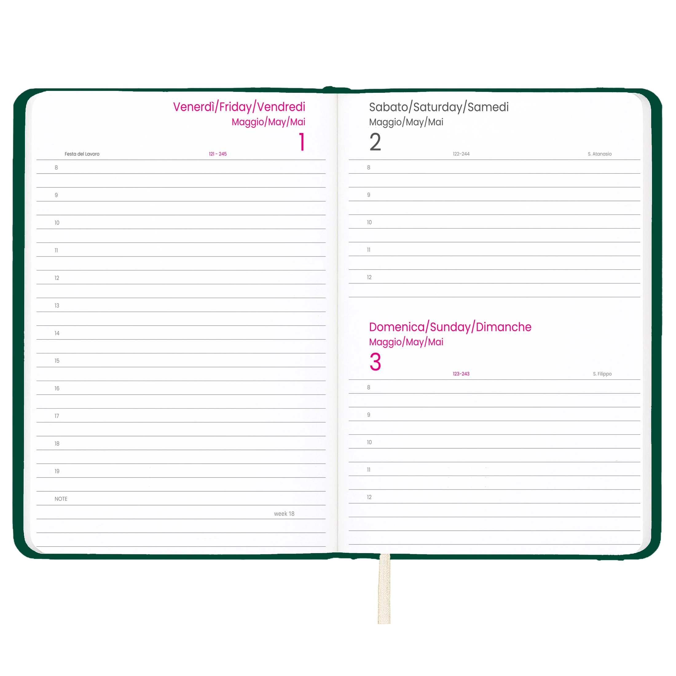 Immagine Agenda giornaliera 2027 con copertina rigida in PU