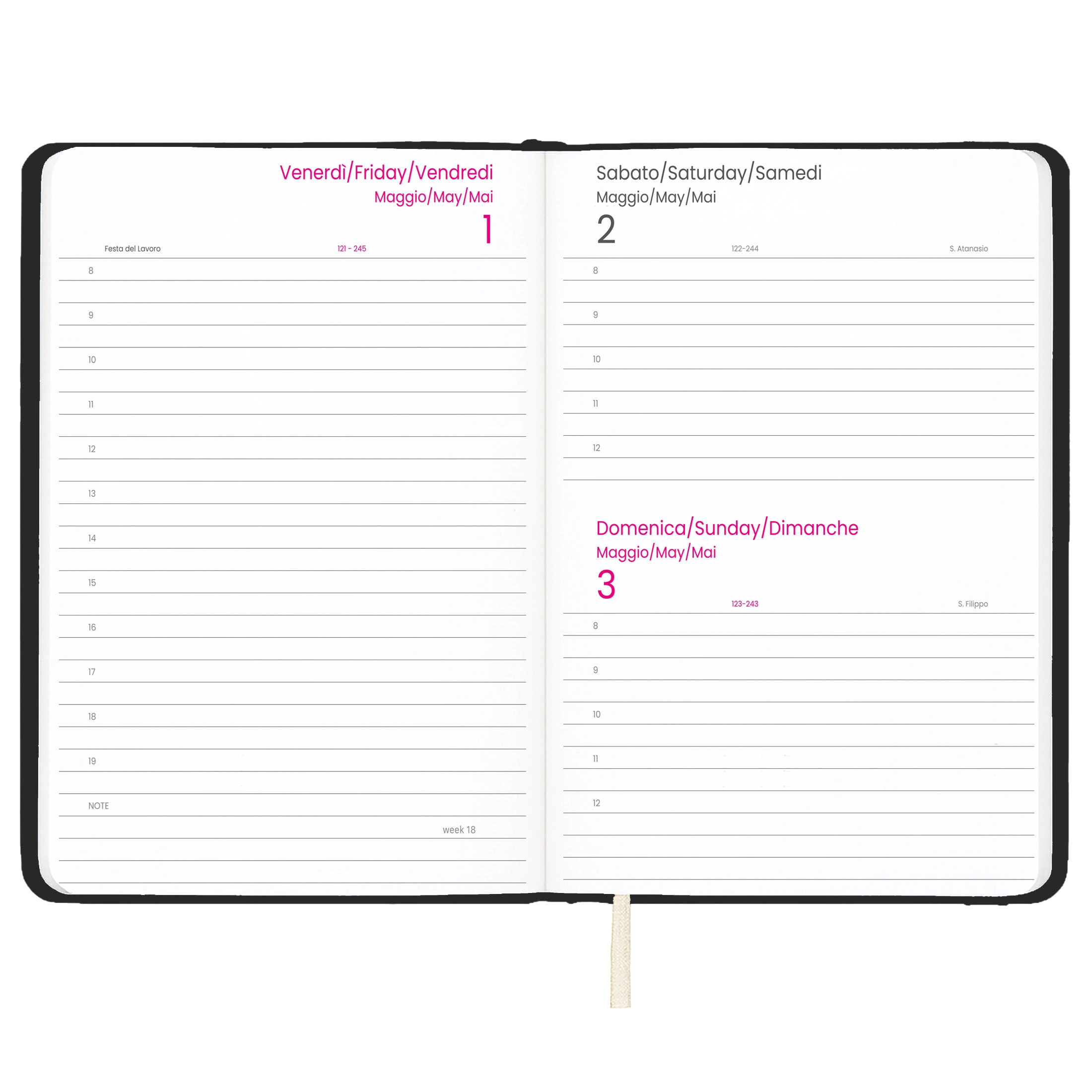 Immagine Agenda giornaliera 2027 con copertina rigida in PU