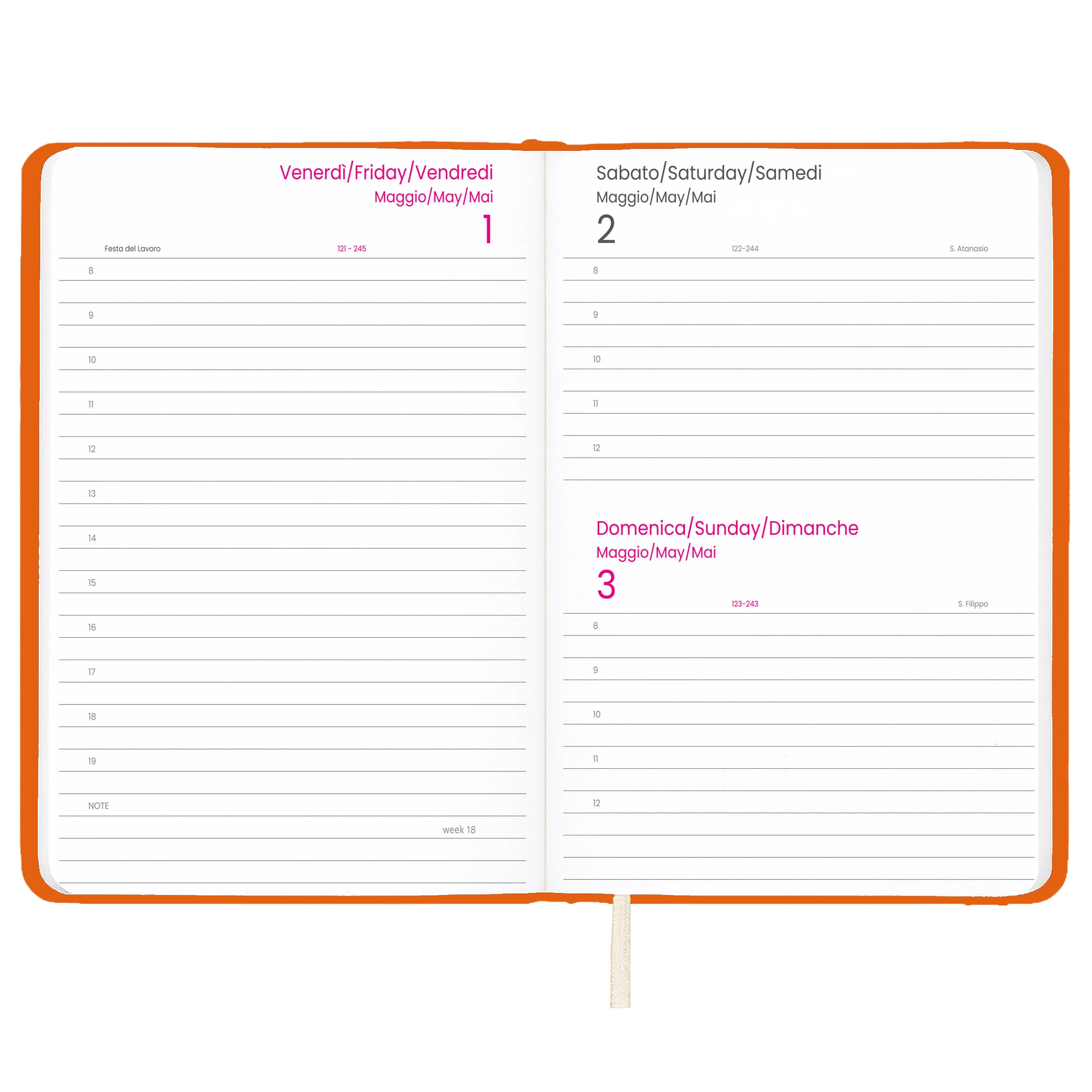 Immagine Agenda giornaliera 2027 con copertina rigida in PU