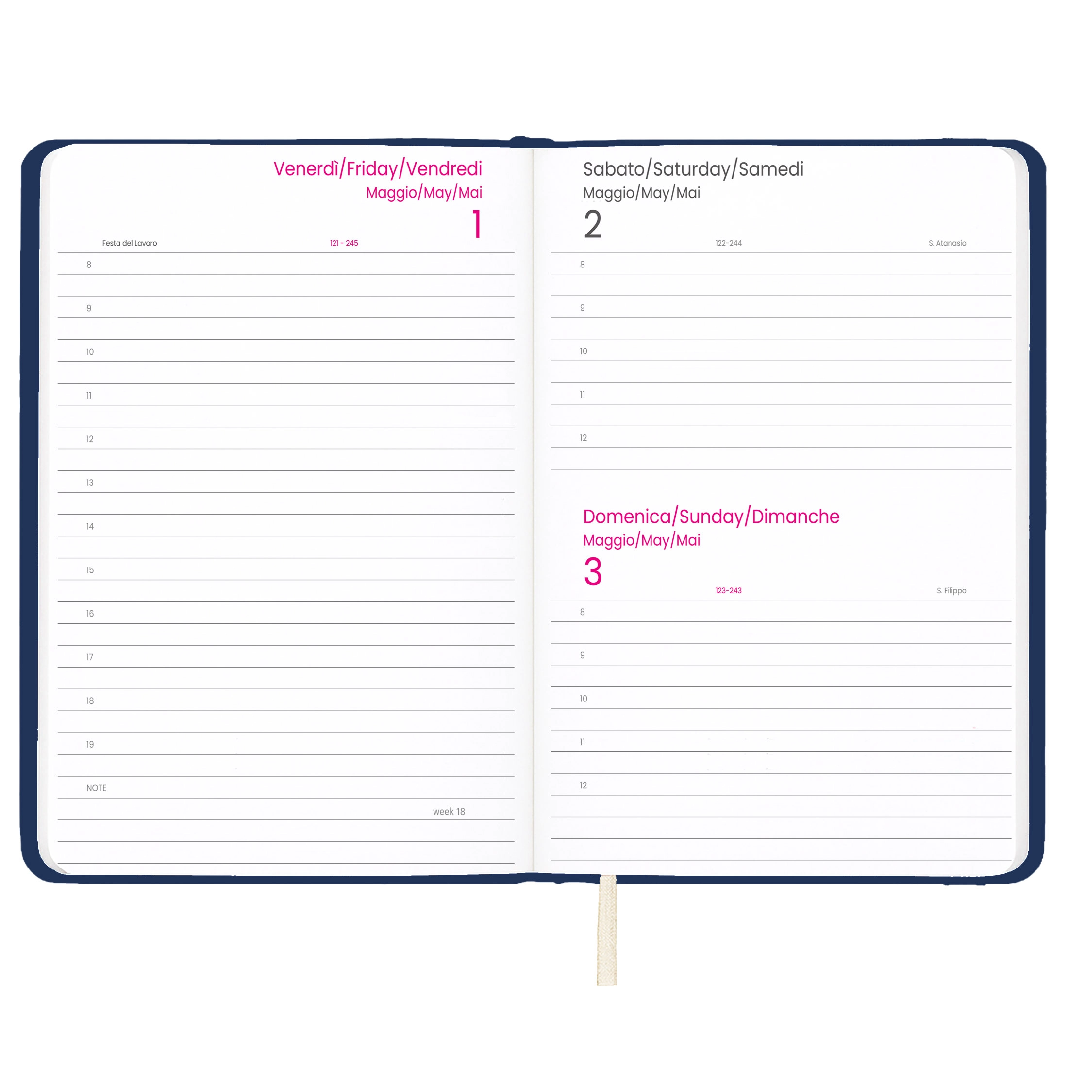 Immagine Agenda giornaliera 2027 con copertina rigida in PU