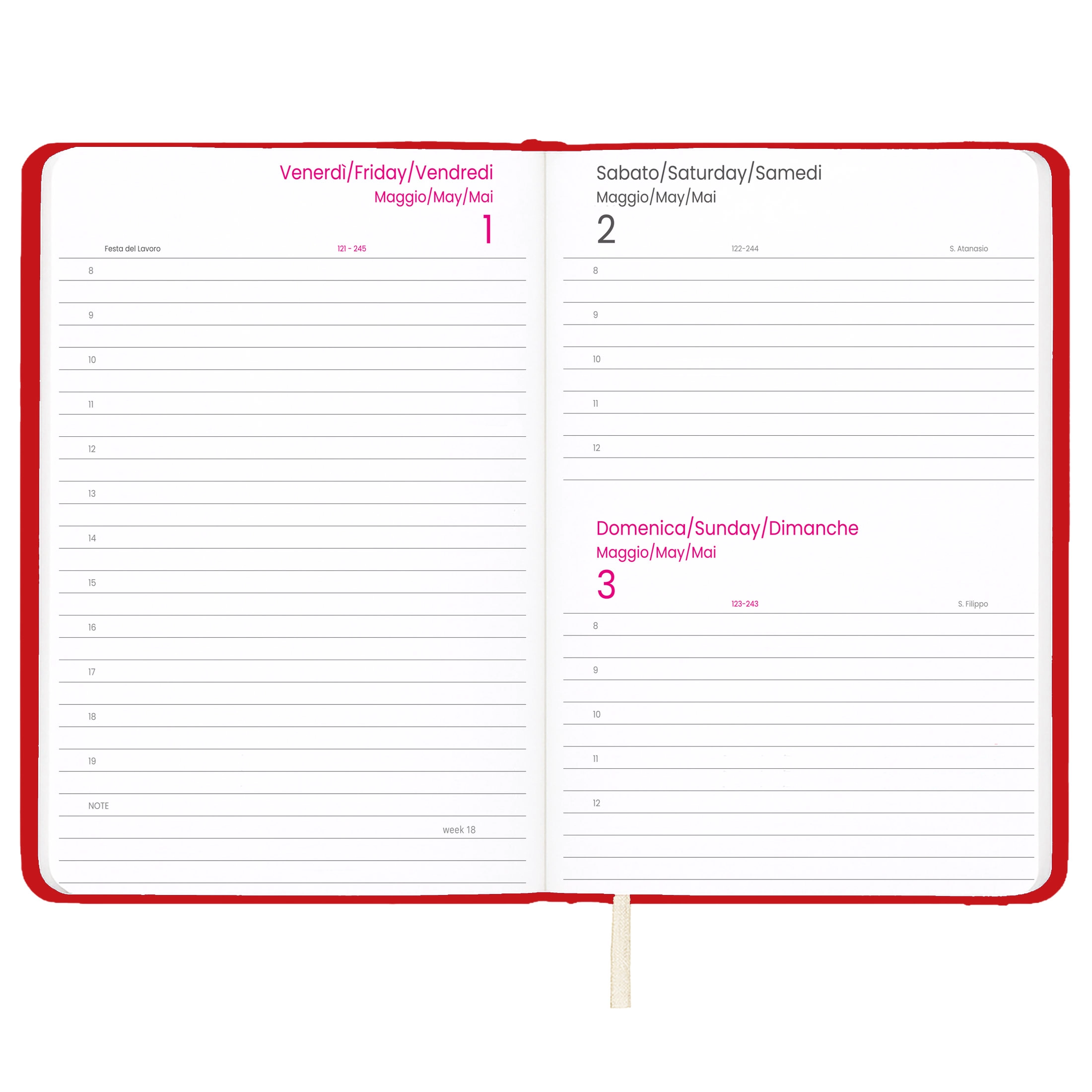 Immagine Agenda giornaliera 2027 con copertina rigida in PU