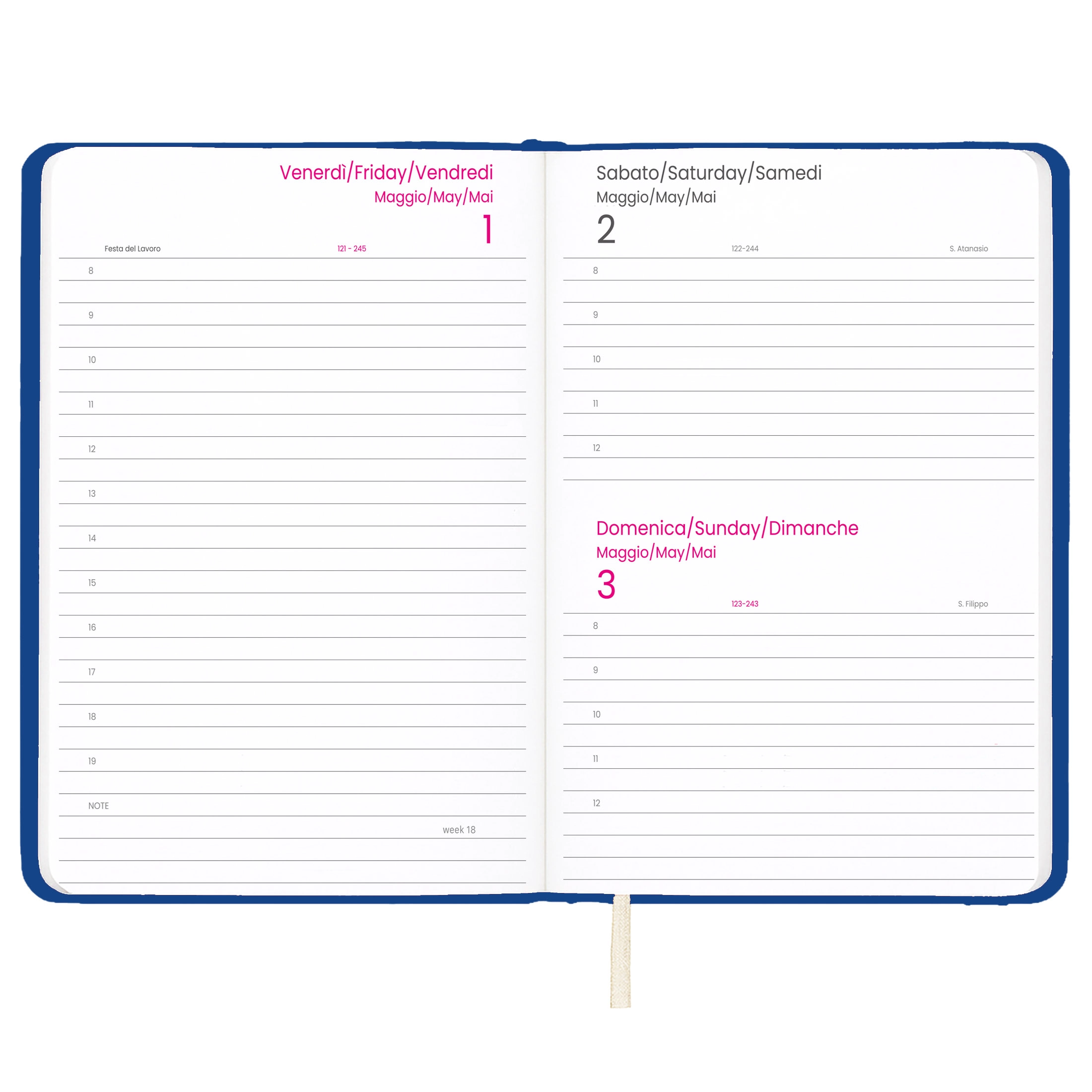Immagine Agenda giornaliera 2027 con copertina rigida in PU