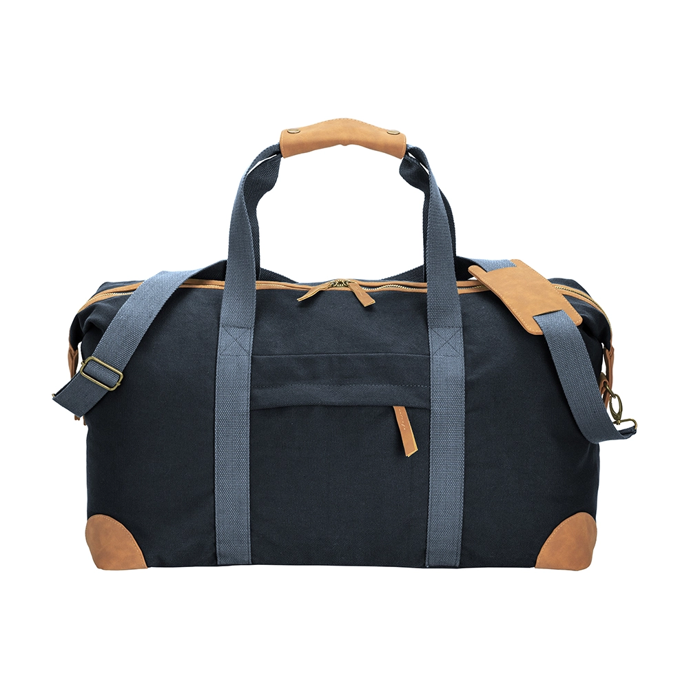 Immagine Borsa duffle in canvas riciclato. Tracolla regolabile e removibile con fibbie in metallo
