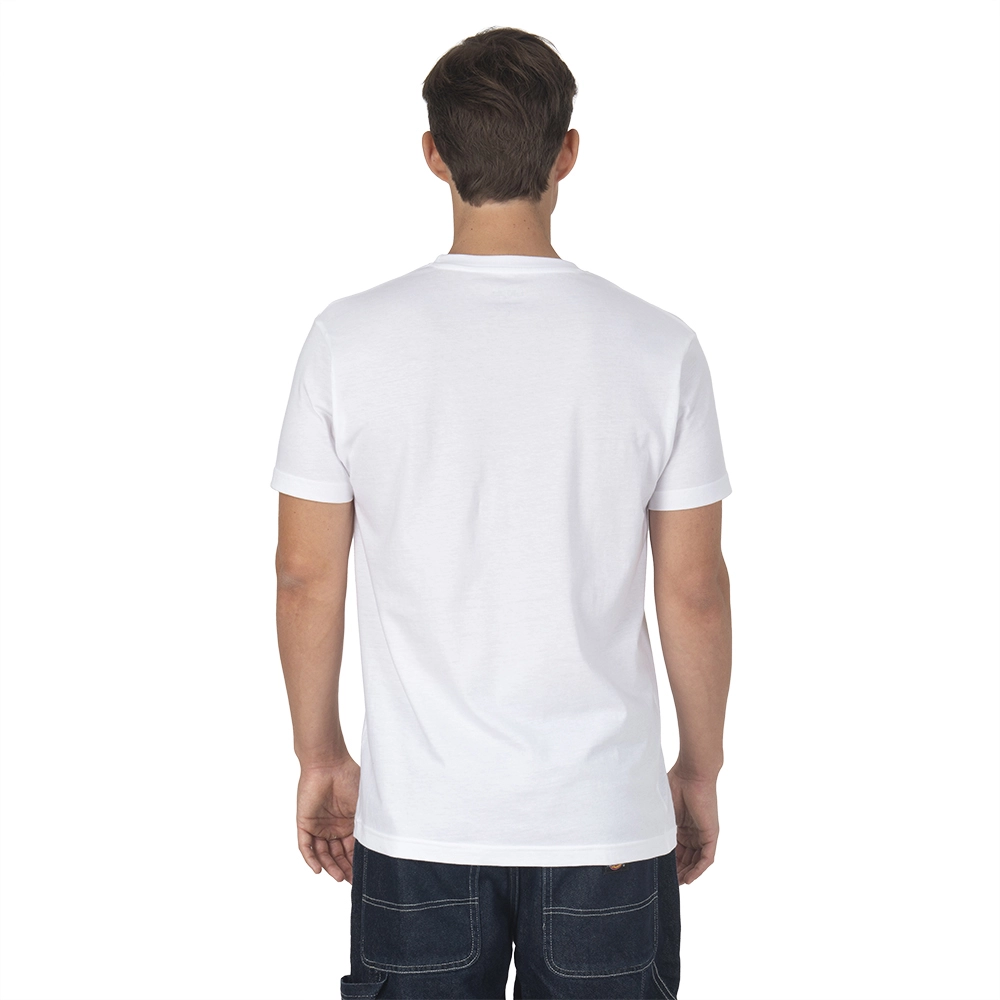 Immagine T-shirt unisex bianca in cotone e poliestere rigenerati da 145 g/m2