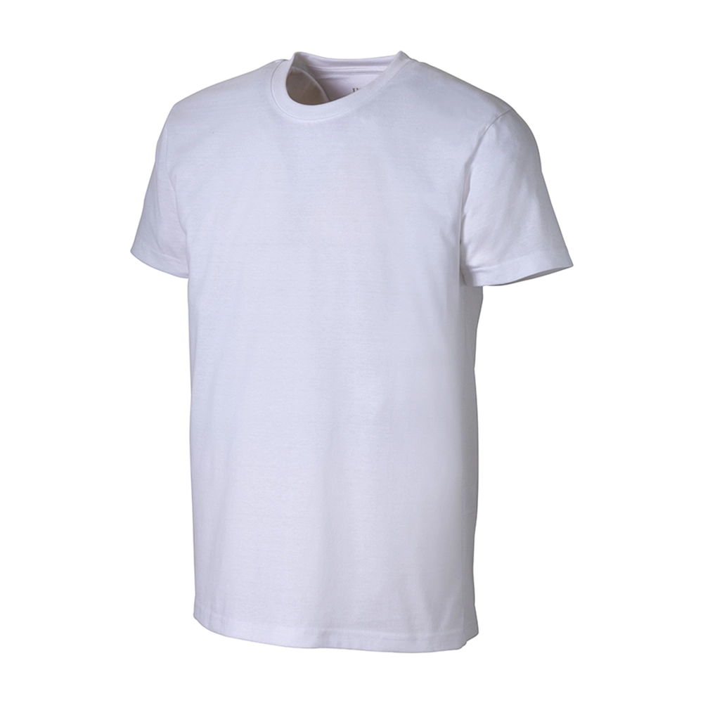 Immagine T-shirt unisex bianca in cotone e poliestere rigenerati da 145 g/m2
