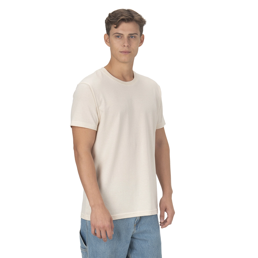 Immagine T-shirt unisex in cotone e poliestere rigenerati da 145 g/m2