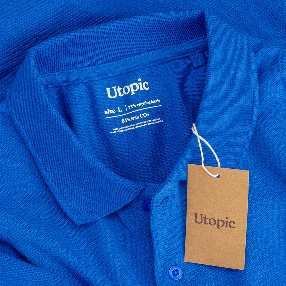 Immagine Polo unisex in cotone e poliestere rigenerati da 200 g/m2