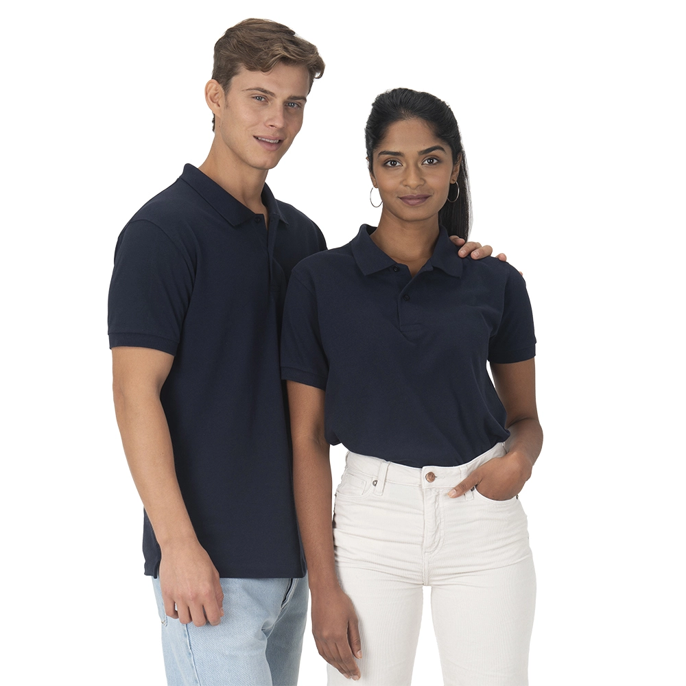 Immagine Polo unisex in cotone e poliestere rigenerati da 200 g/m2