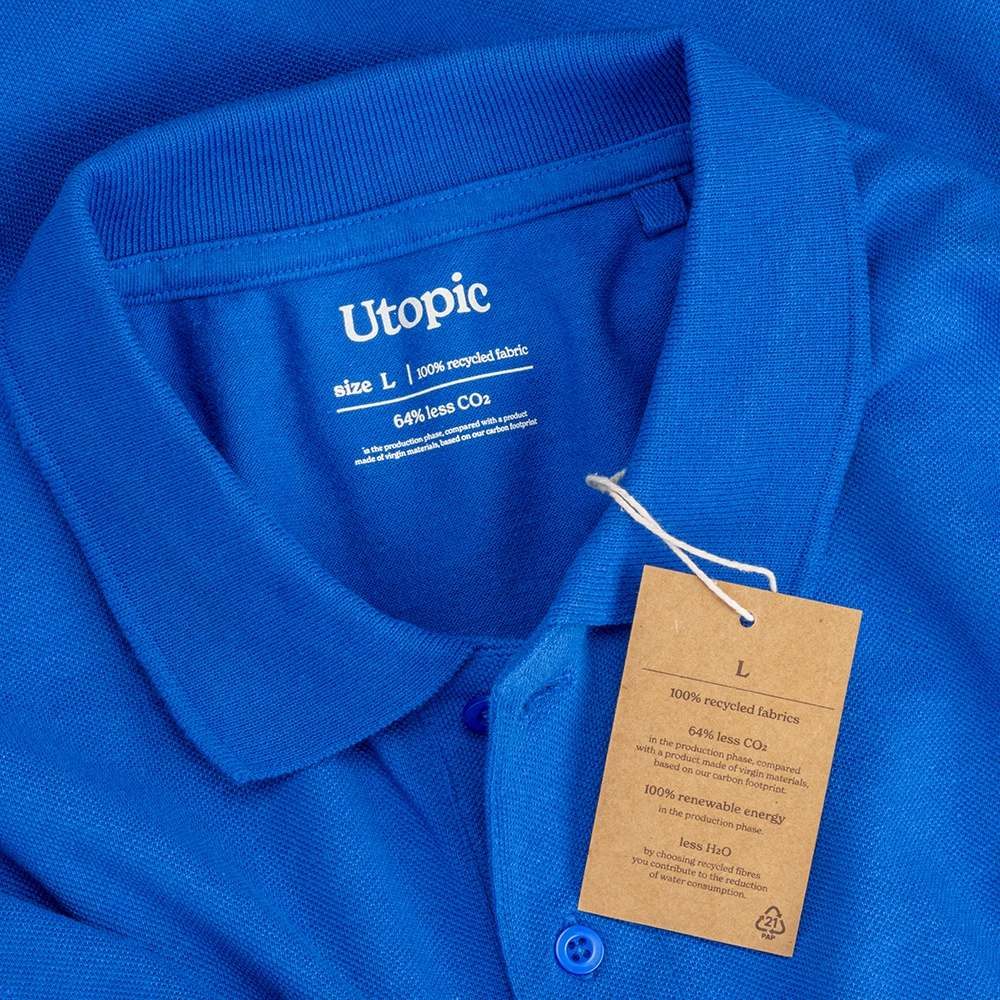 Immagine Polo unisex in cotone e poliestere rigenerati da 200 g/m2