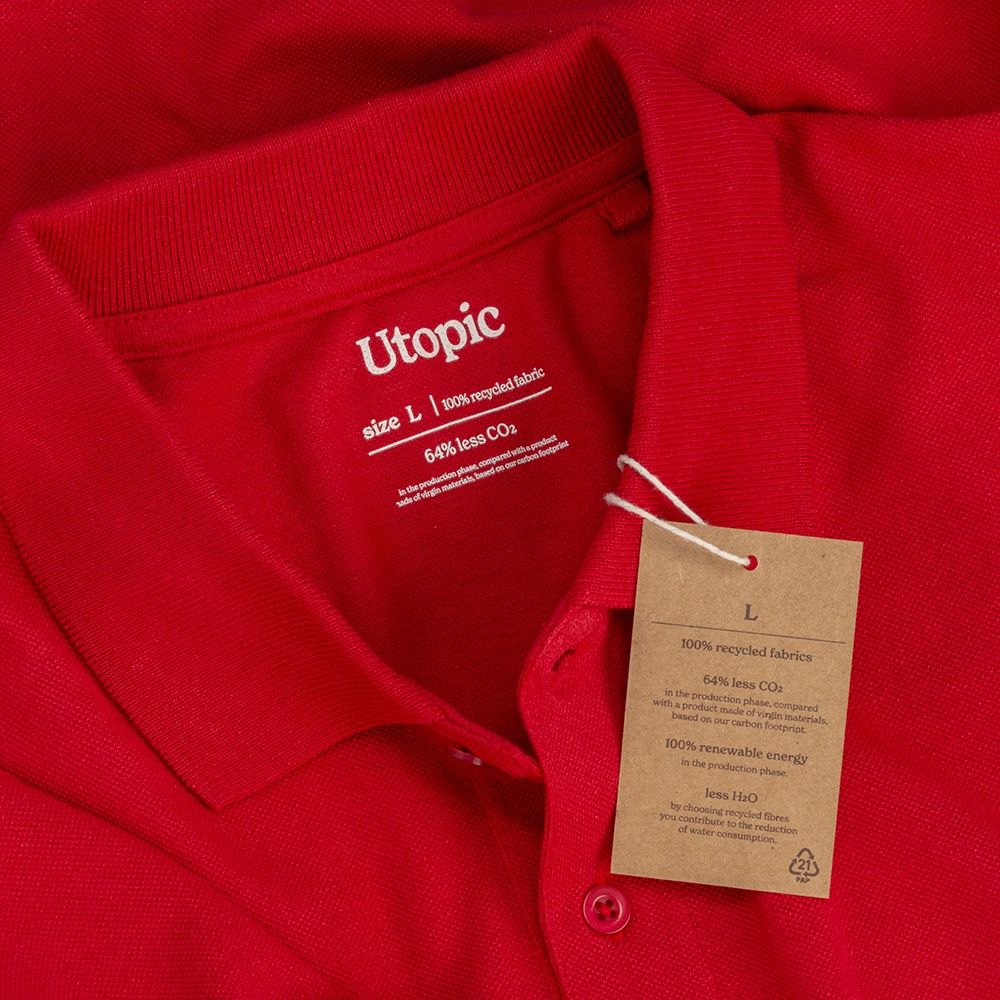 Immagine Polo unisex in cotone e poliestere rigenerati da 200 g/m2