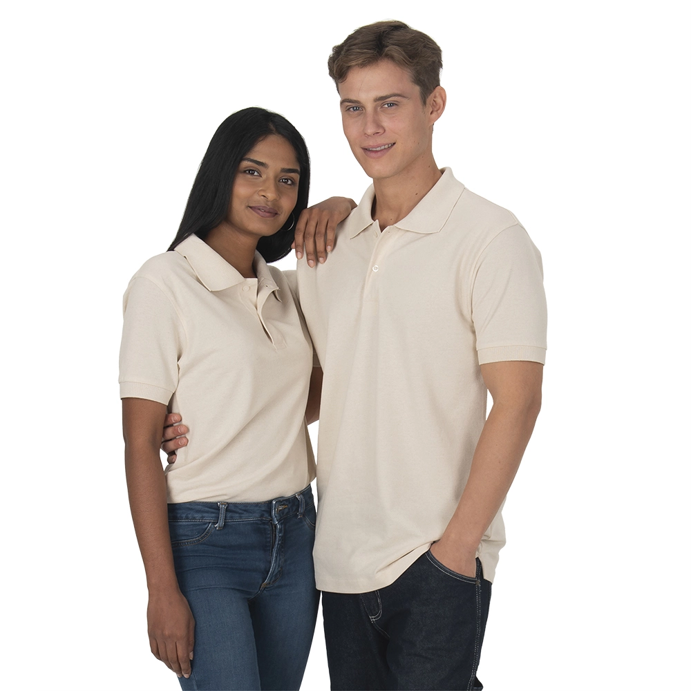 Immagine Polo unisex in cotone e poliestere rigenerati da 200 g/m2