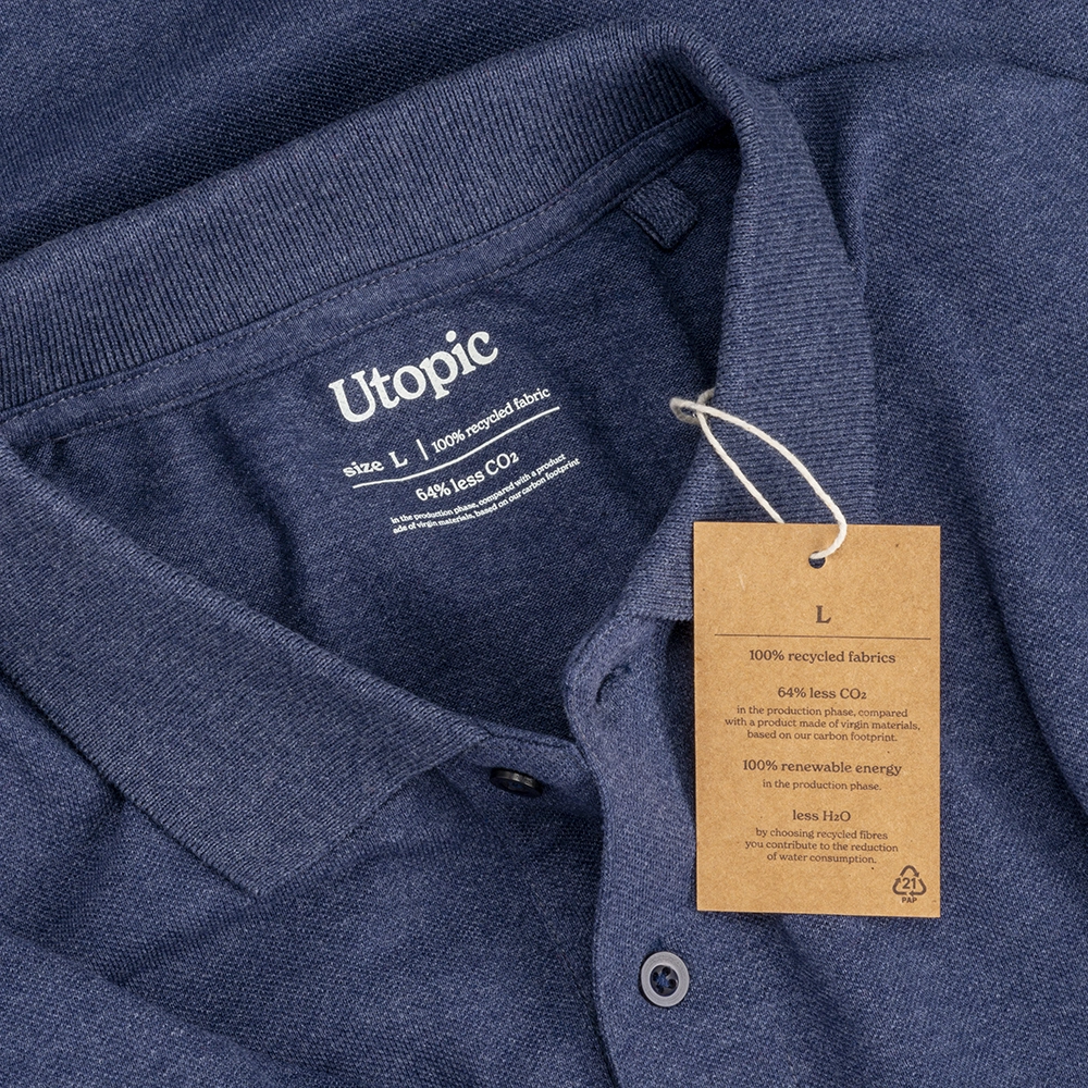 Immagine Polo unisex in cotone e poliestere rigenerati da 200 g/m2
