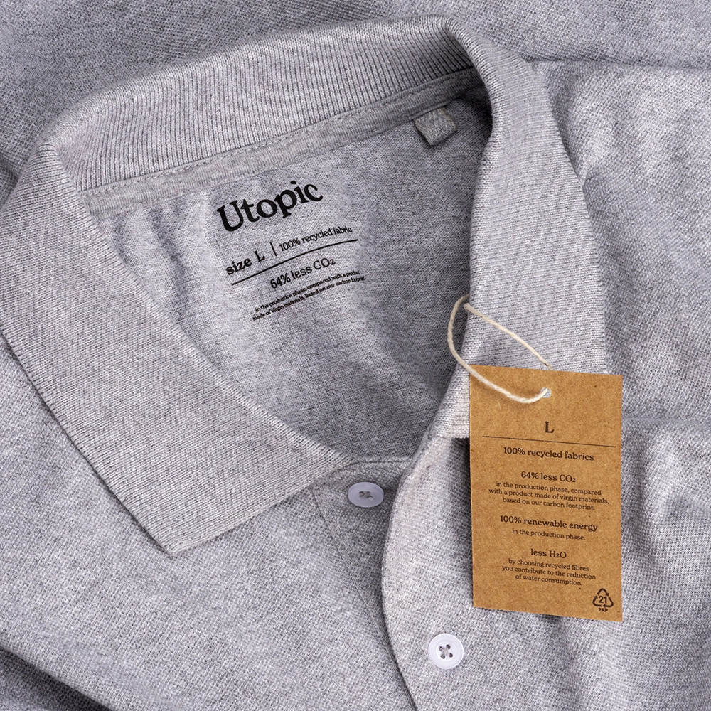 Immagine Polo unisex in cotone e poliestere rigenerati da 200 g/m2