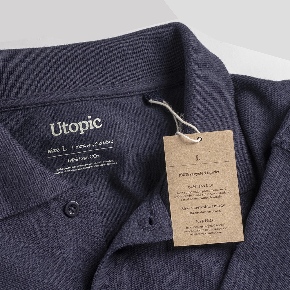 Immagine Polo unisex in cotone e poliestere rigenerati da 200 g/m2