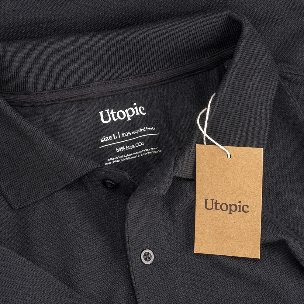 Immagine Polo unisex in cotone e poliestere rigenerati da 200 g/m2