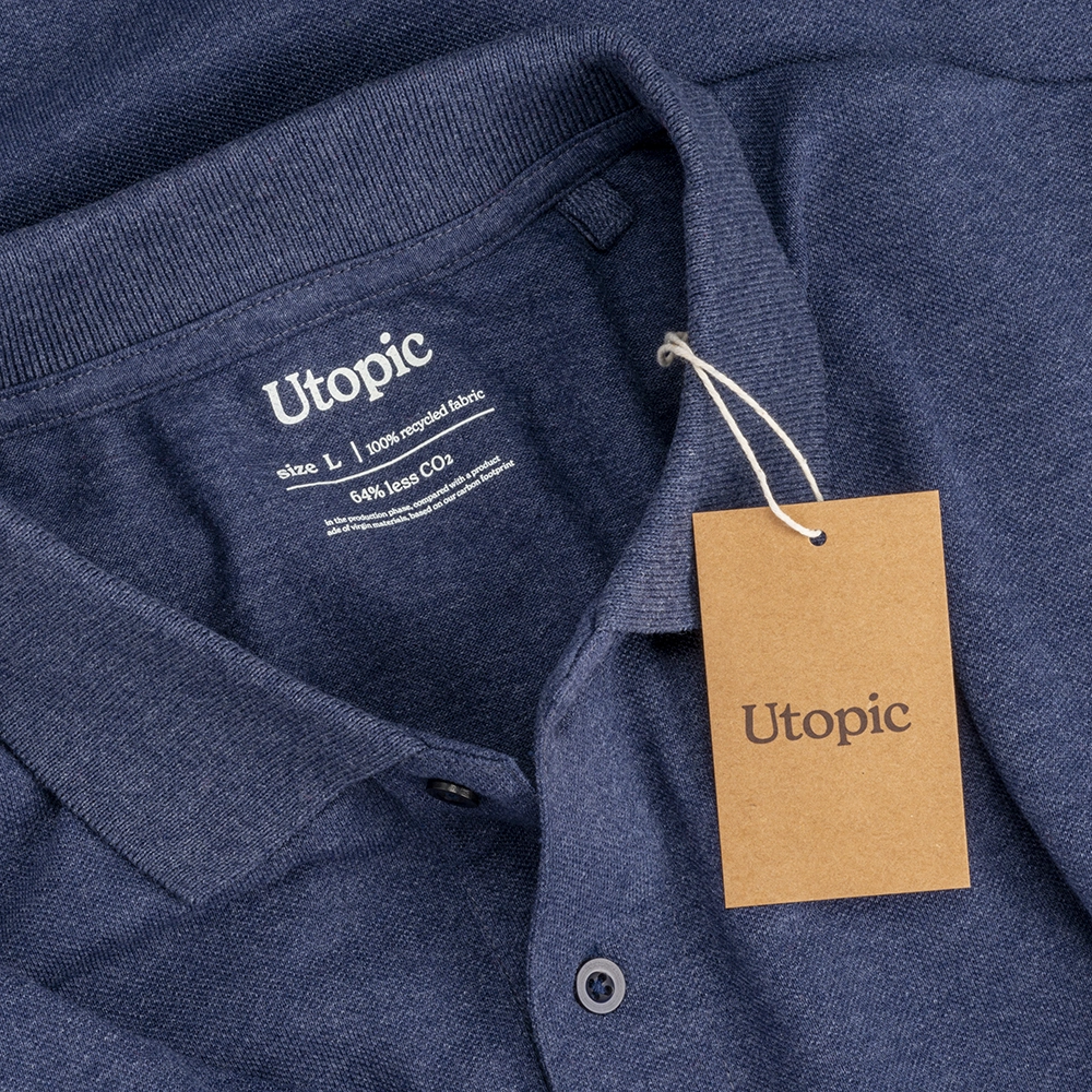 Immagine Polo unisex in cotone e poliestere rigenerati da 200 g/m2