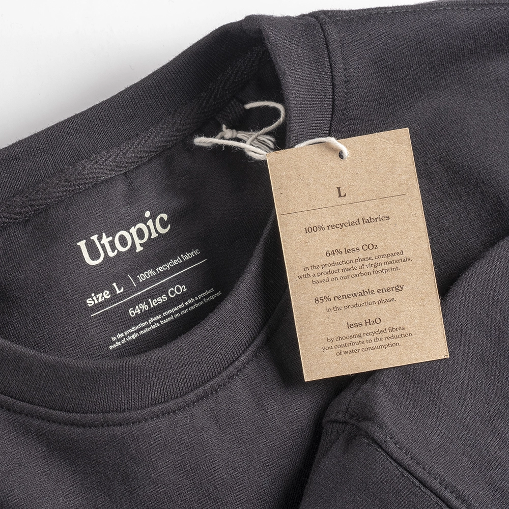 Immagine Felpa girocollo unisex in cotone e poliestere rigenerati da 280 g/m2