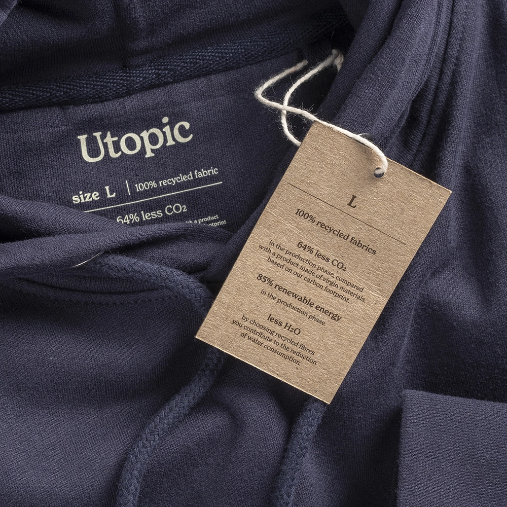 Immagine Felpa con cappuccio unisex in cotone e poliestere rigenerati da 280 g/m2
