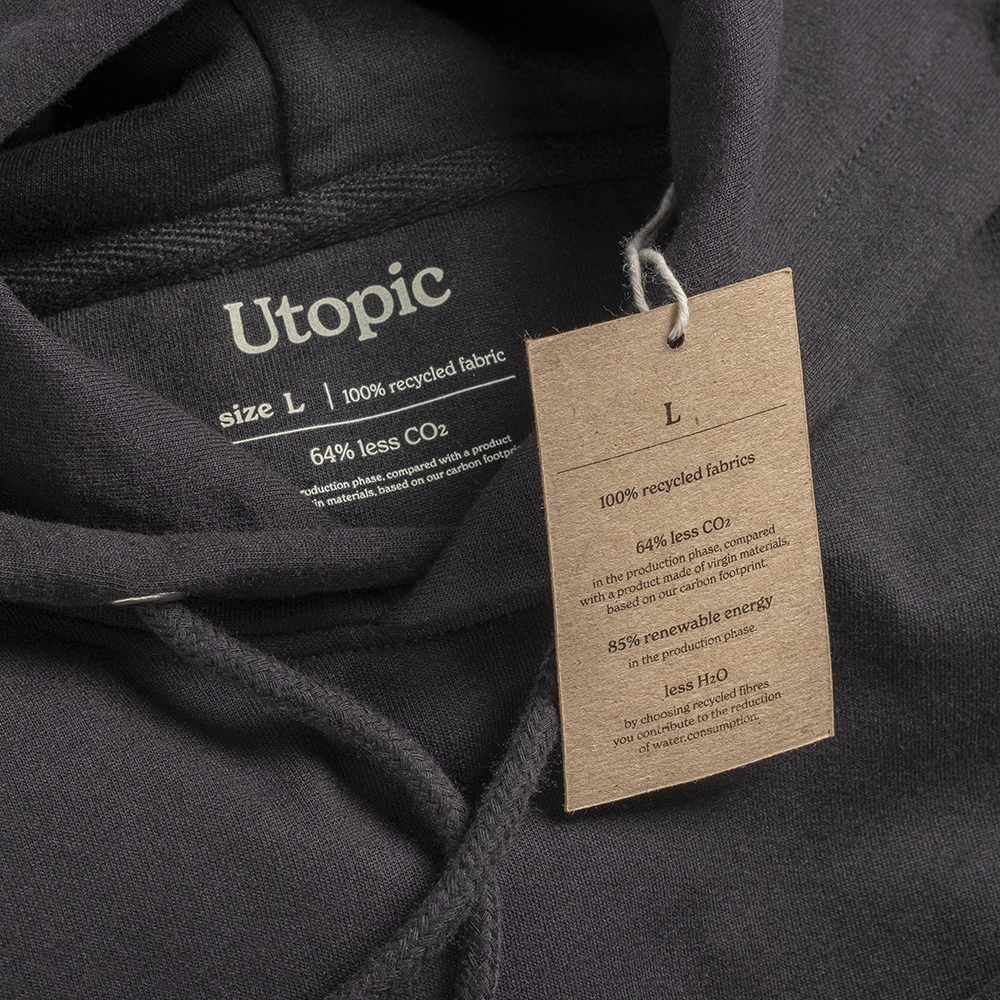 Immagine Felpa con cappuccio unisex in cotone e poliestere rigenerati da 280 g/m2