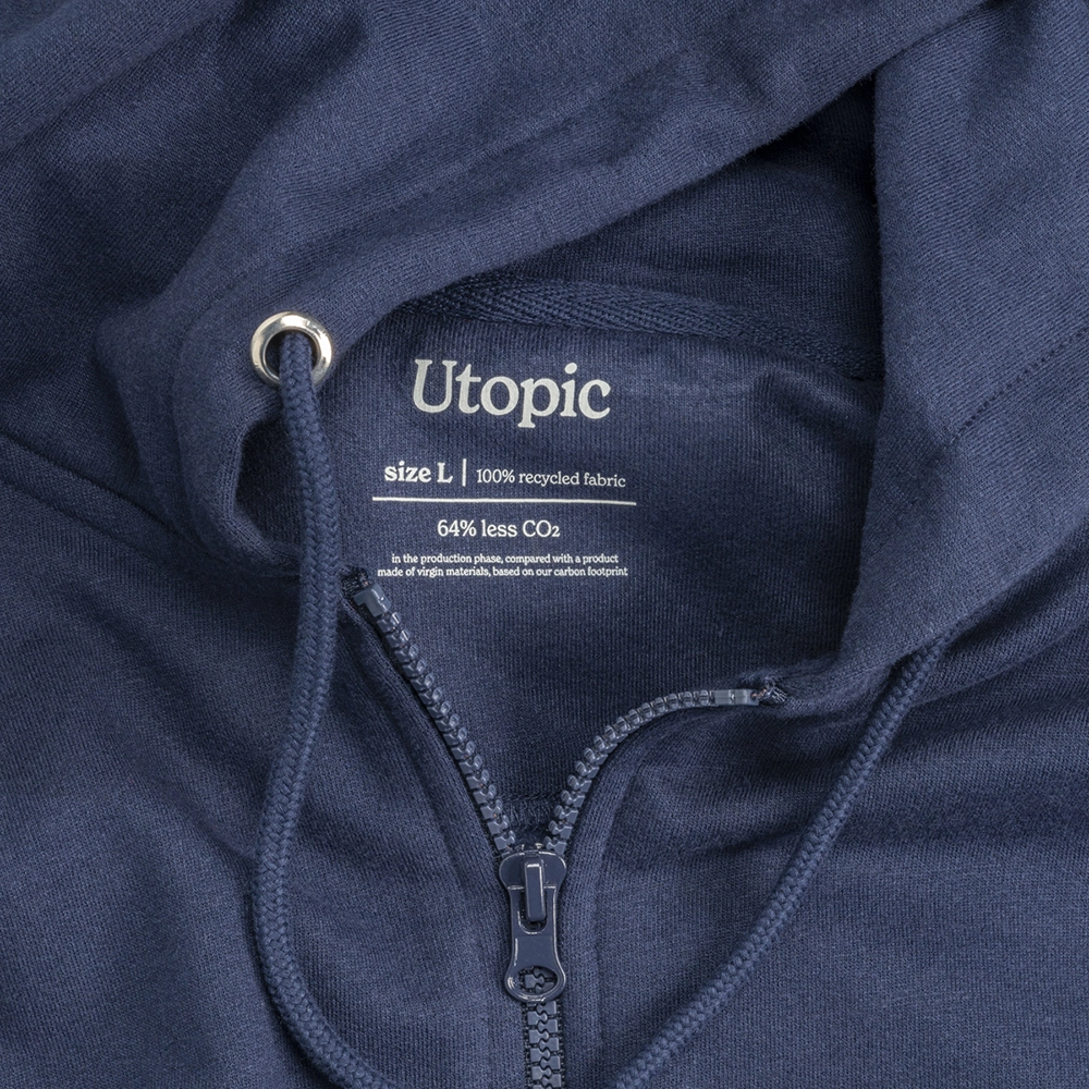 Immagine Felpa con cappuccio e zip unisex in cotone e poliestere rigenerati da 280 g/m2