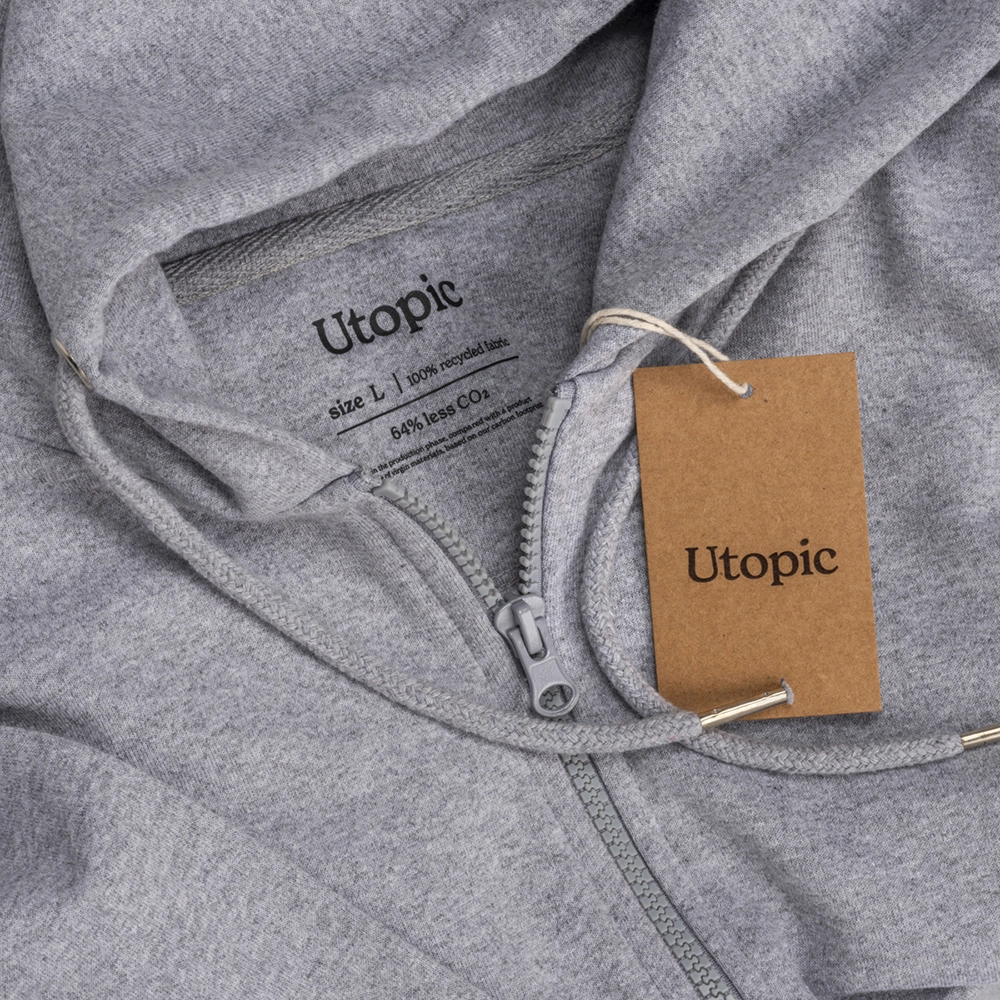 Immagine Felpa con cappuccio e zip unisex in cotone e poliestere rigenerati da 280 g/m2