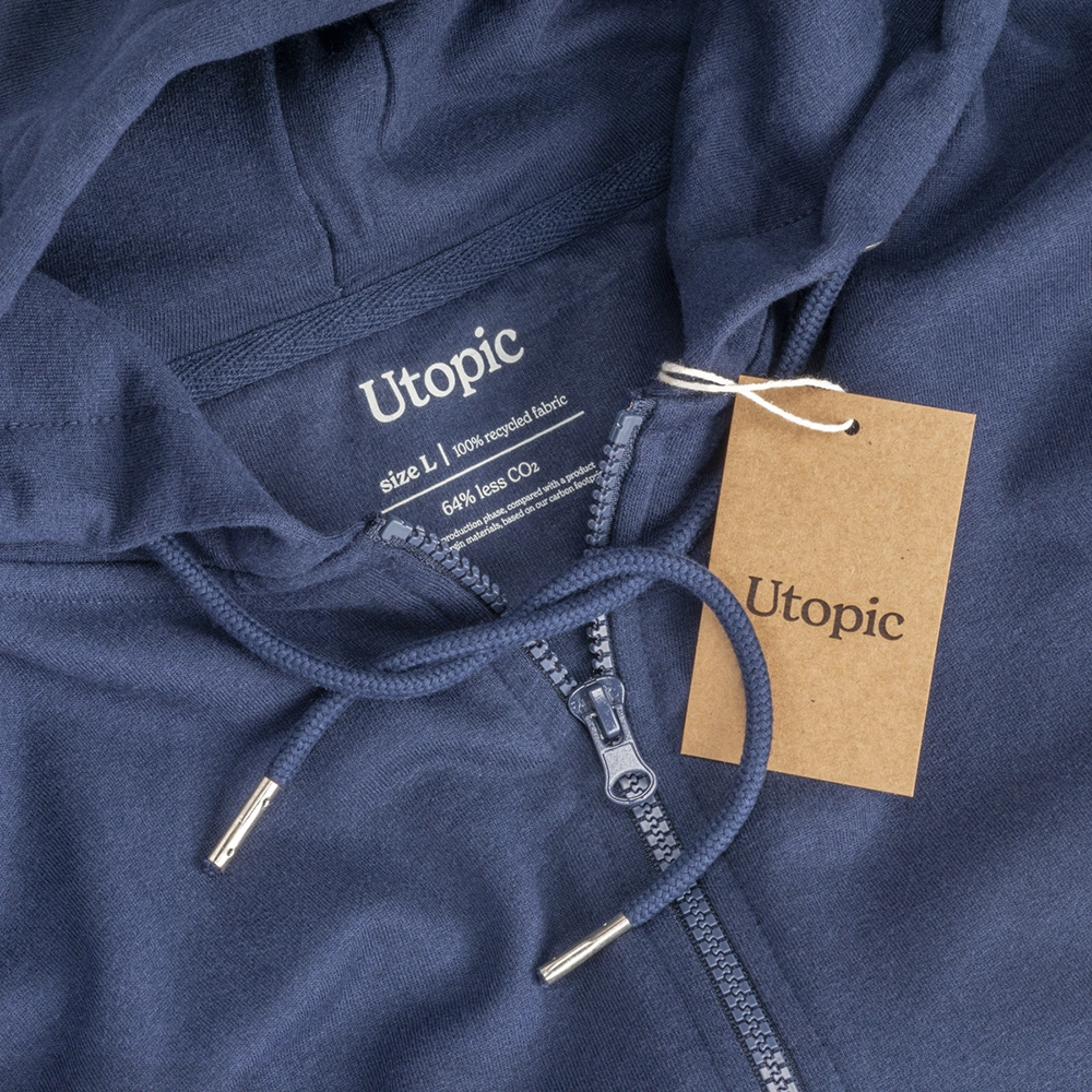 Immagine Felpa con cappuccio e zip unisex in cotone e poliestere rigenerati da 280 g/m2