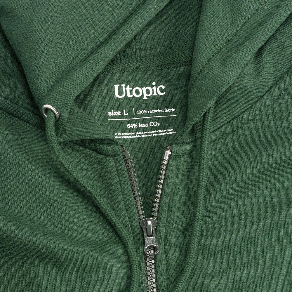 Immagine Felpa con cappuccio e zip unisex in cotone e poliestere rigenerati da 280 g/m2