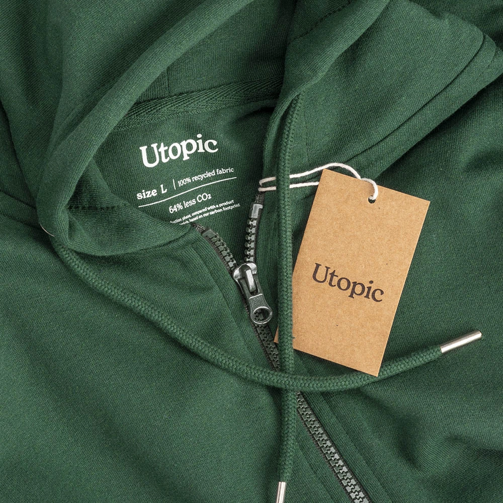 Immagine Felpa con cappuccio e zip unisex in cotone e poliestere rigenerati da 280 g/m2