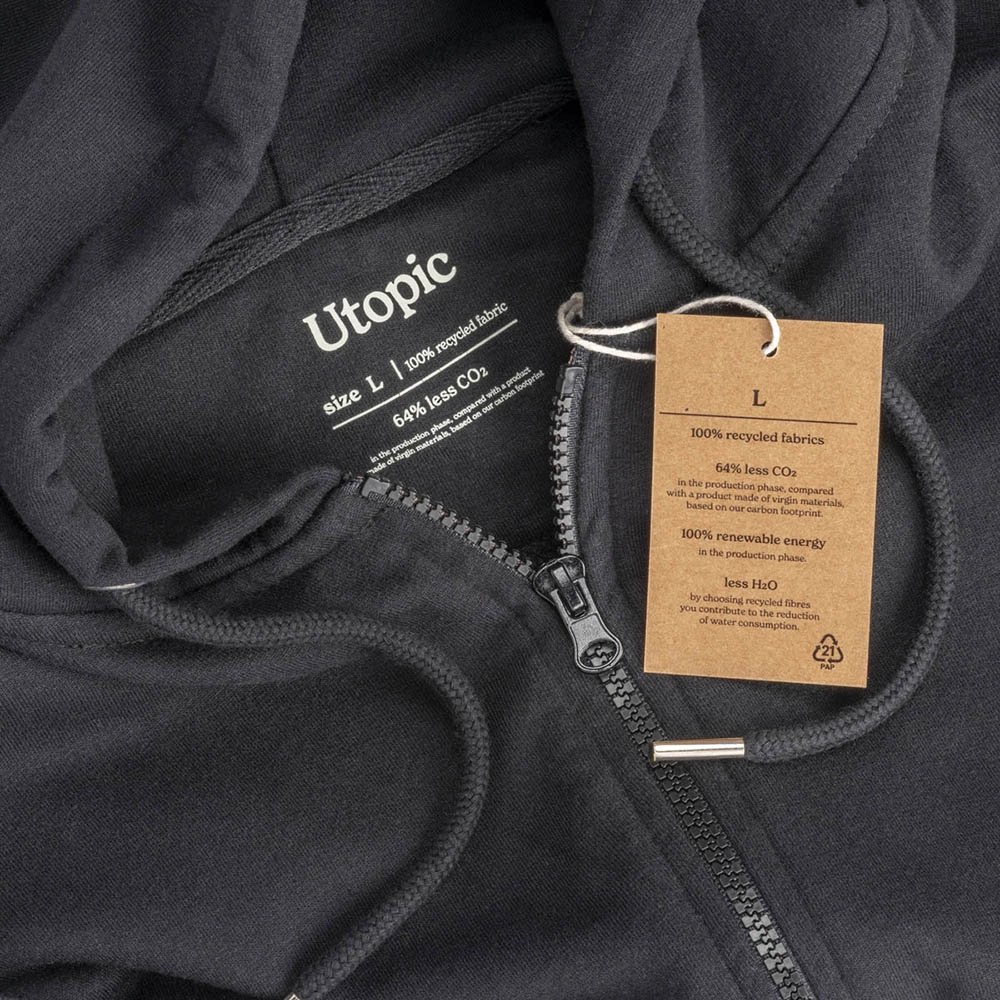 Immagine Felpa con cappuccio e zip unisex in cotone e poliestere rigenerati da 280 g/m2