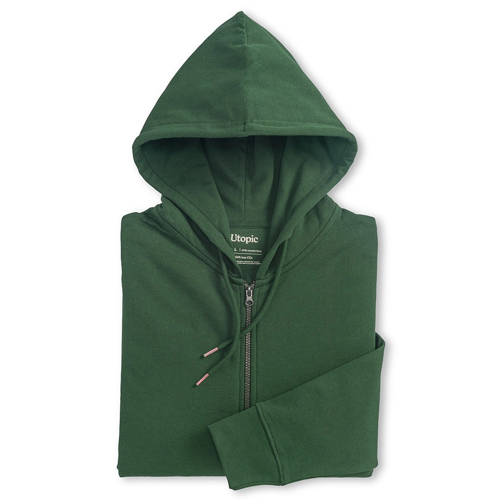 Immagine Felpa con cappuccio e zip unisex in cotone e poliestere rigenerati da 280 g/m2