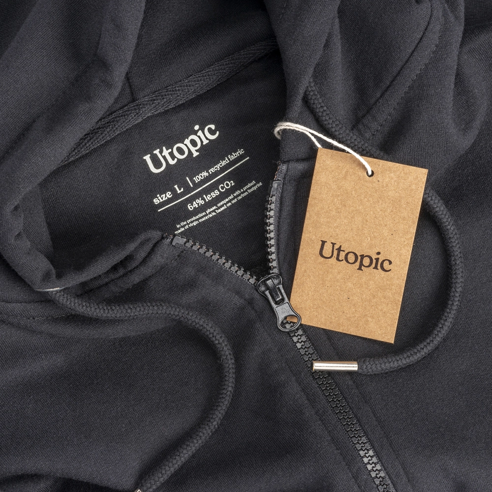 Immagine Felpa con cappuccio e zip unisex in cotone e poliestere rigenerati da 280 g/m2