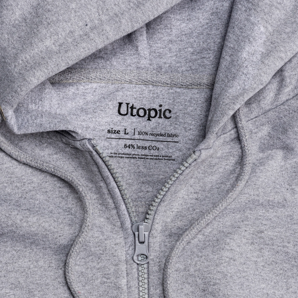 Immagine Felpa con cappuccio e zip unisex in cotone e poliestere rigenerati da 280 g/m2