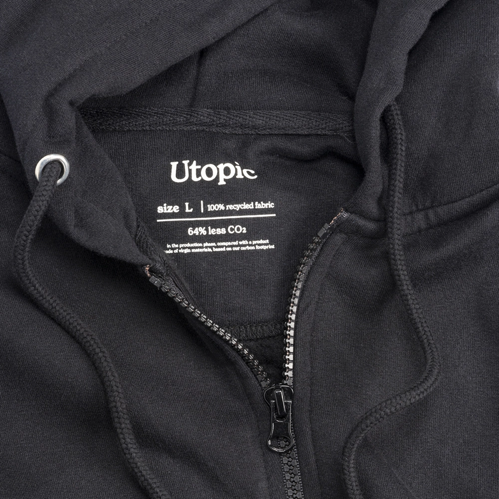Immagine Felpa con cappuccio e zip unisex in cotone e poliestere rigenerati da 280 g/m2