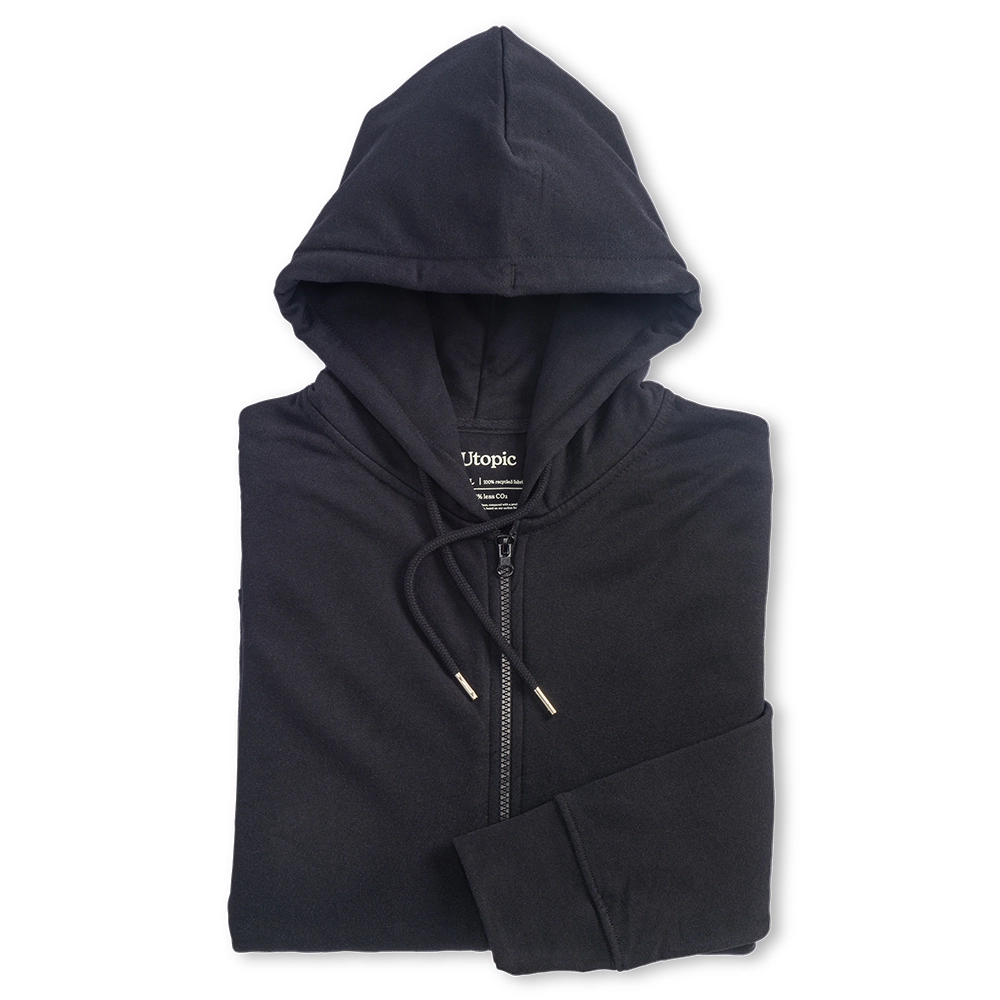 Immagine Felpa con cappuccio e zip unisex in cotone e poliestere rigenerati da 280 g/m2