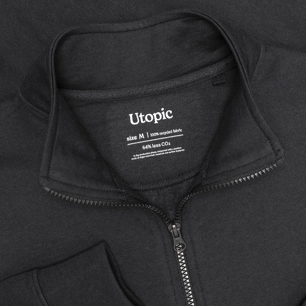 Immagine Felpa con zip unisex in cotone e poliestere rigenerati da 280 g/m2