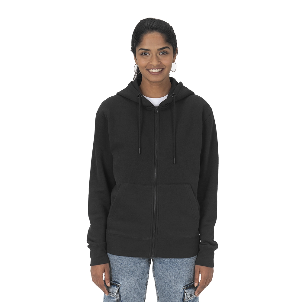 Immagine Felpa con cappuccio e zip unisex in cotone biologico e poliestere riciclato da 280 g/m2