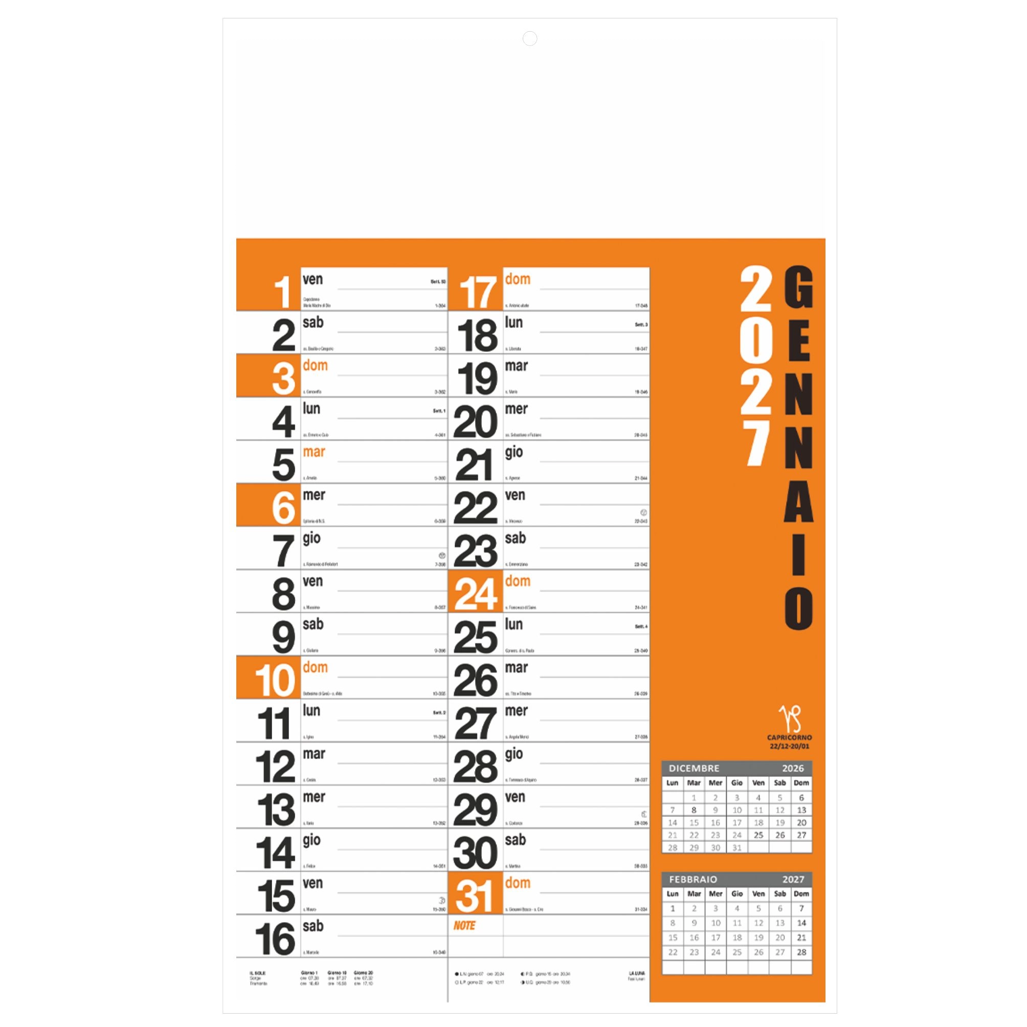 Immagine B096 - Norvegese Calendario Trimestrale 12 fogli